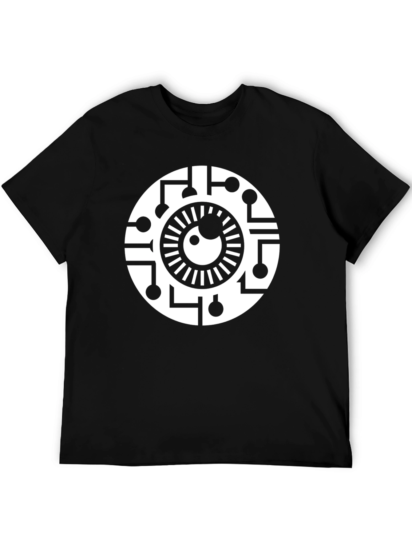 Black Cyber Eye T-Shirt - Futuristic Graphic Tee view 5