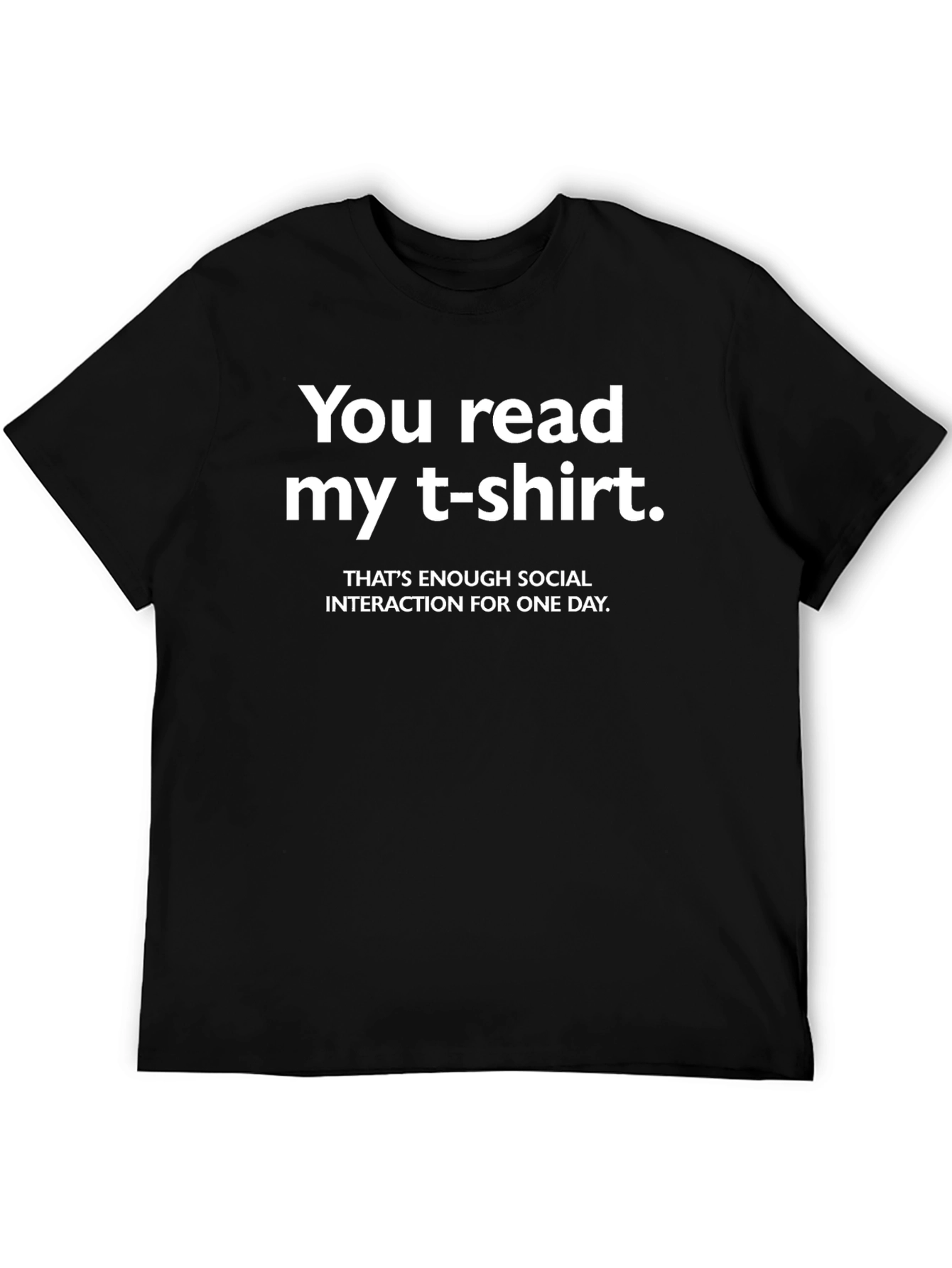 Black Funny Social Interaction T-Shirt view 5