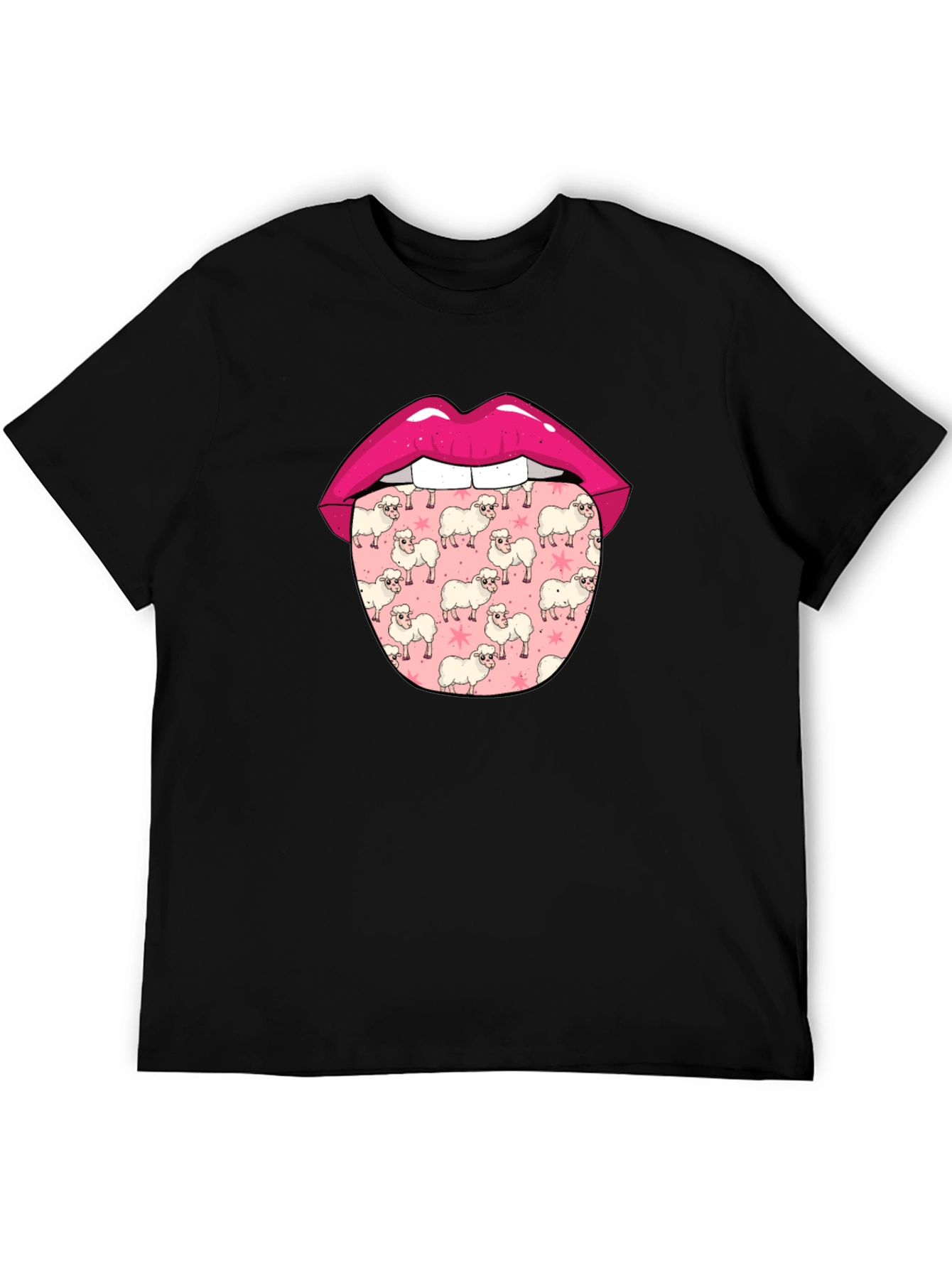 Black Sheep Tongue Graphic Tee - Quirky Men's T-Shirt view 5