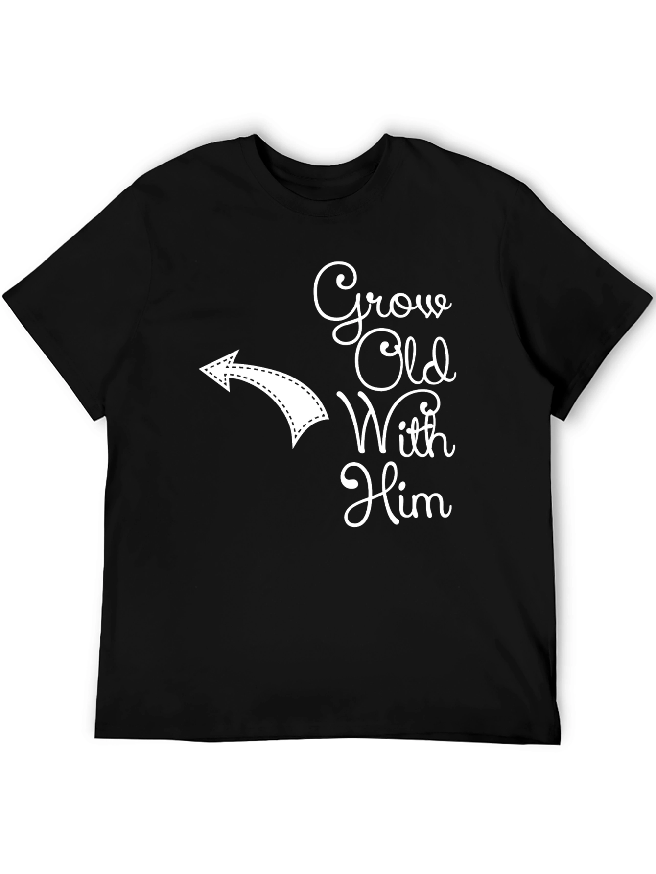 Black Grow Old With Him Graphic Tee - Black view 5