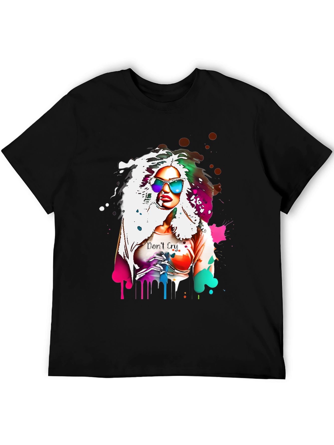 Black Colorful Woman Graphic Tee view 5
