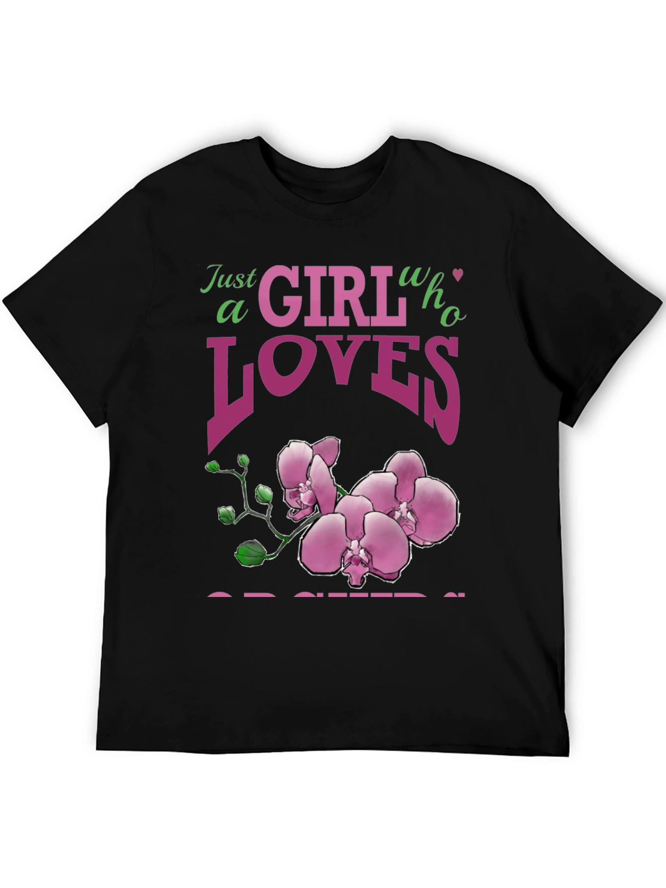 Black Orchid Lover Graphic Tee - Just a Girl Who Loves Orchids view 5