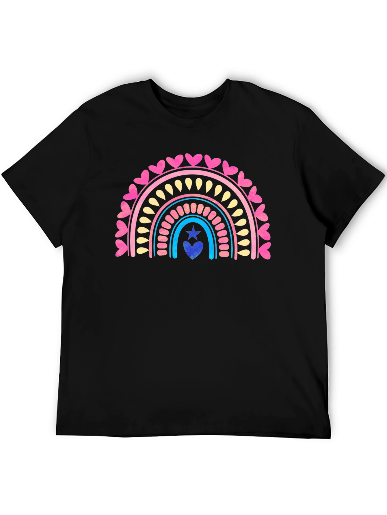 Black Heart Rainbow Graphic Tee - Stylish Casual Comfort view 5