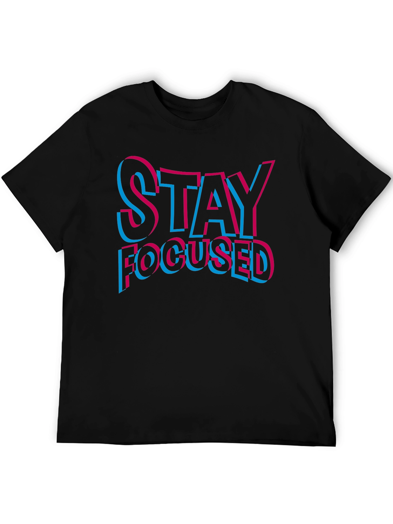 Black Stay Focused Graphic T-Shirt - Men's Black Tee view 5