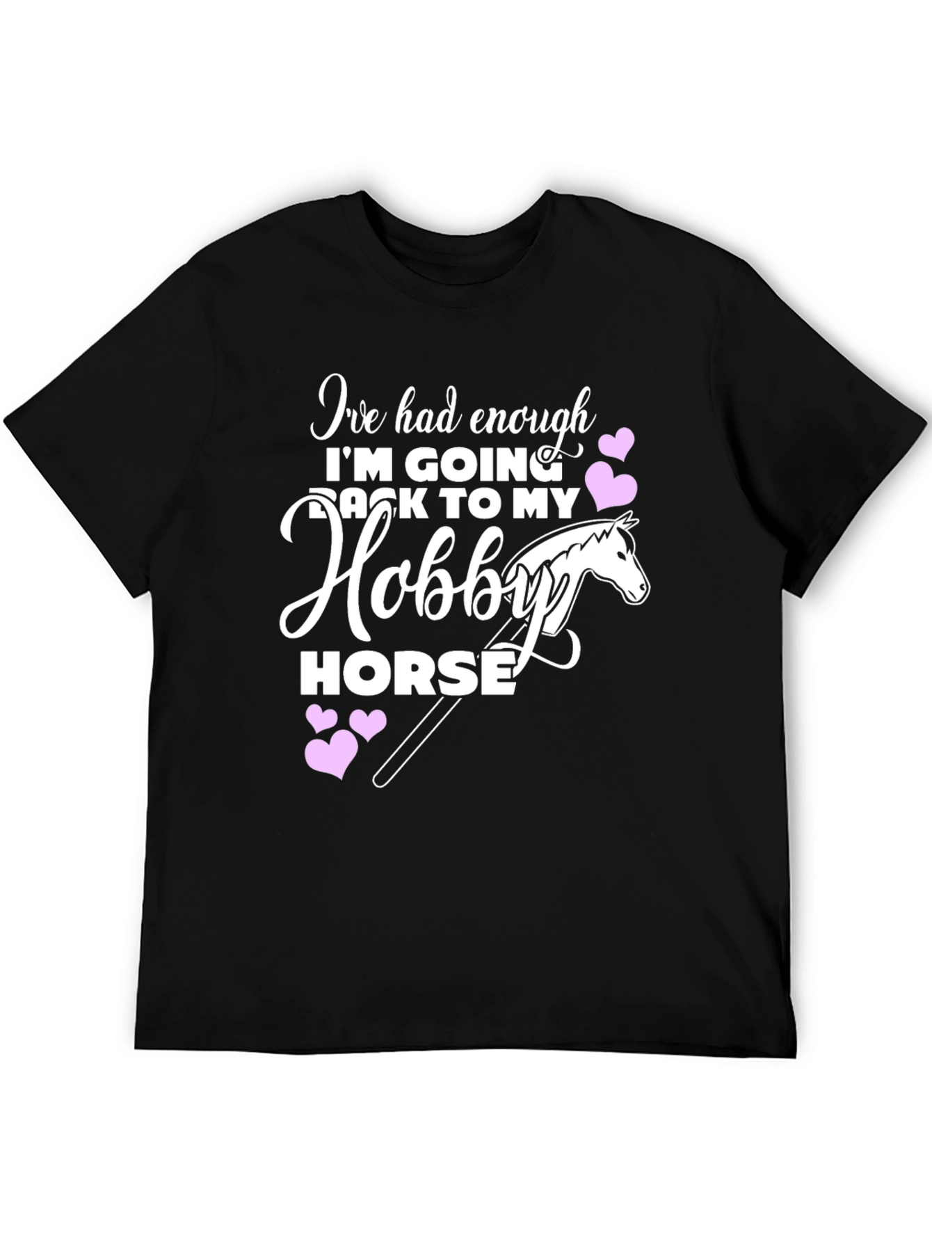 Black Hobby Horse T-Shirt - Adult Humor Tee view 5