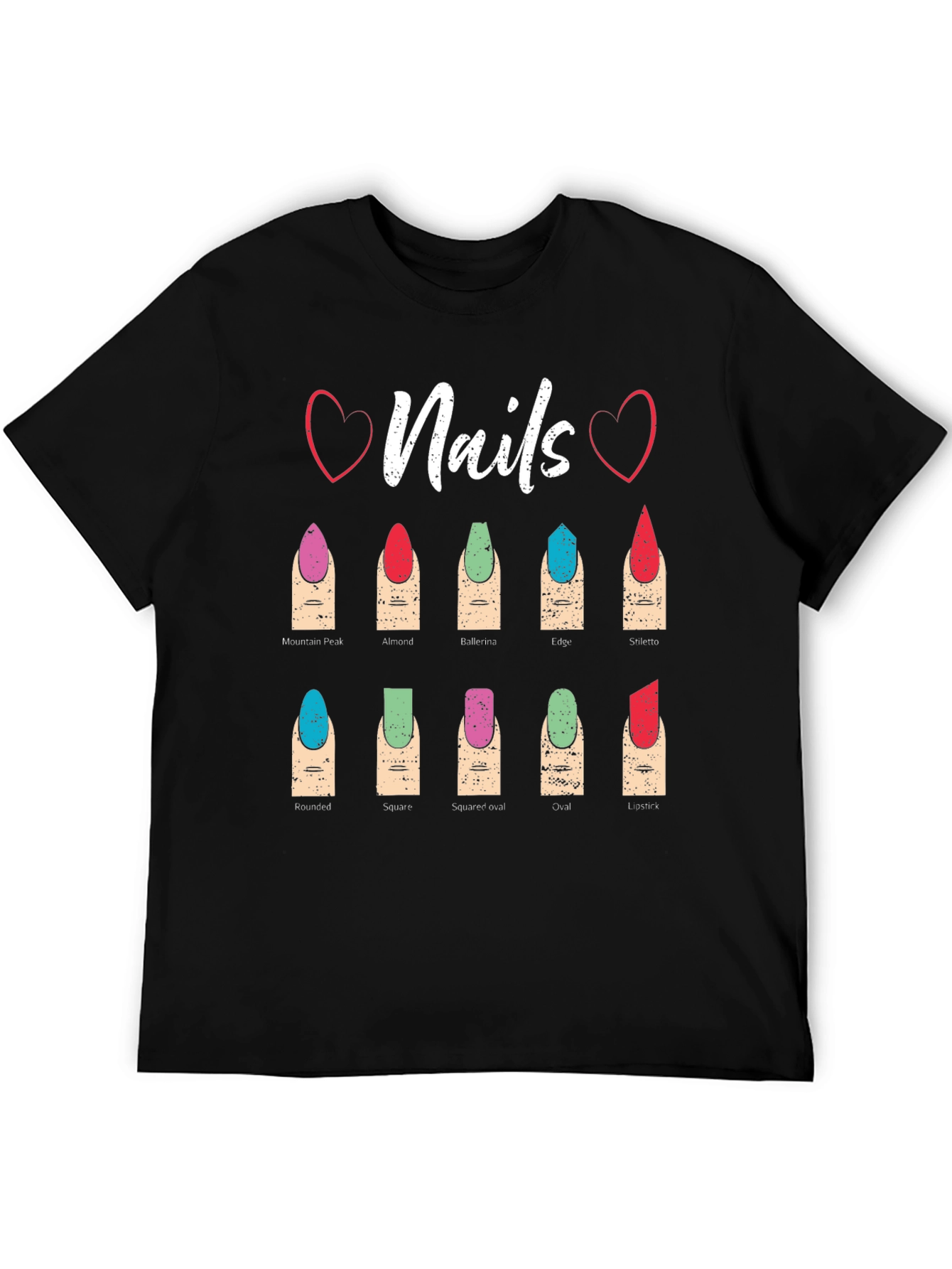 Black Nail Shape T-Shirt: Manicure Styles Tee view 5
