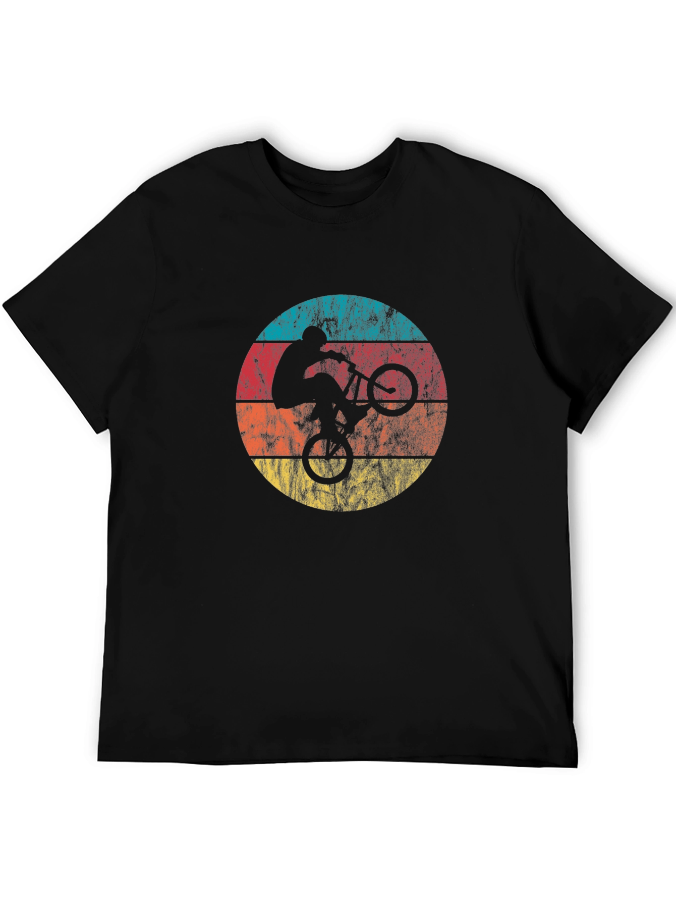 Black Retro Style Mountain Bike T-Shirt view 5