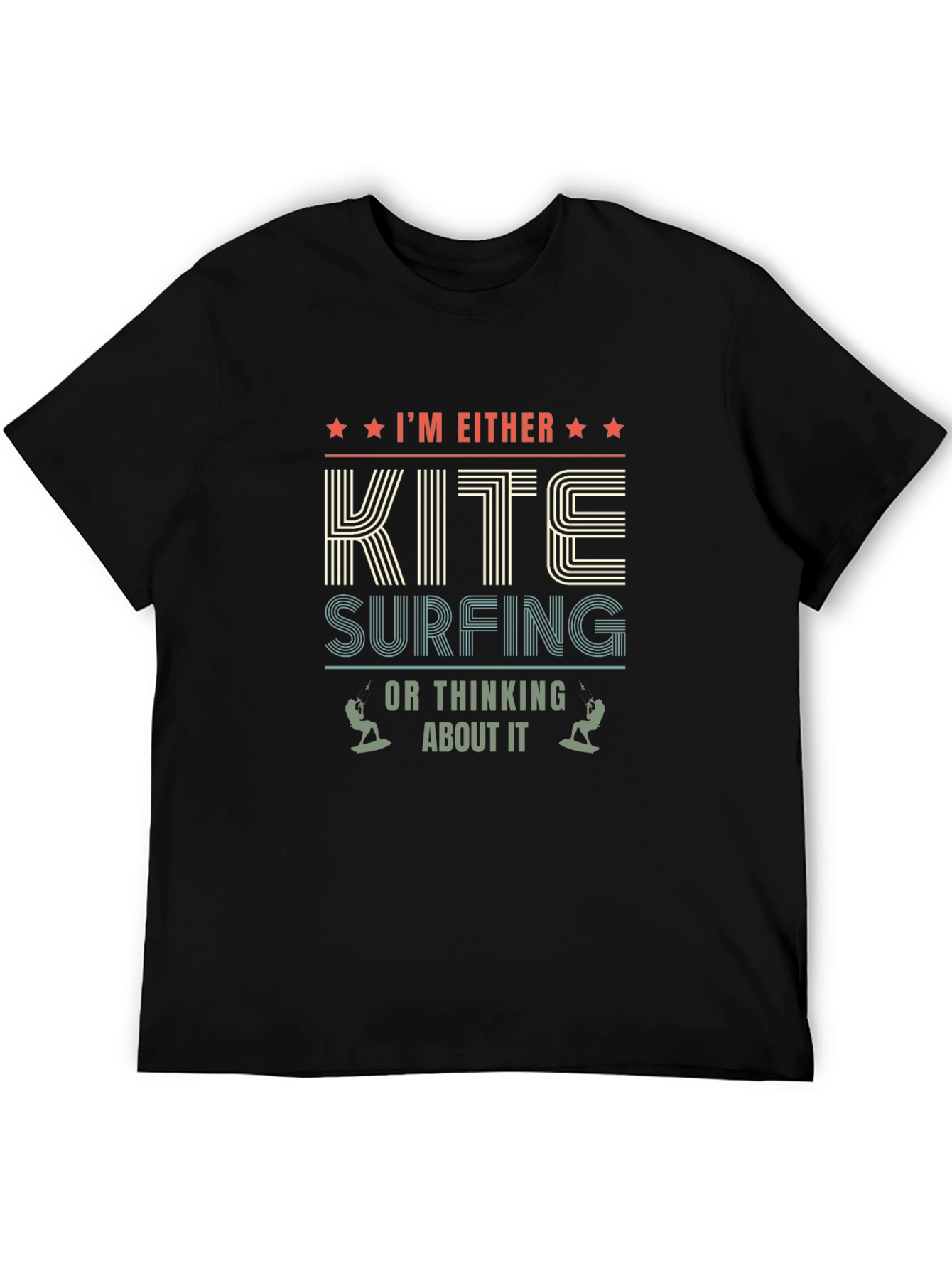 Black Kite Surfing Graphic Tee - Black Cotton Blend view 5