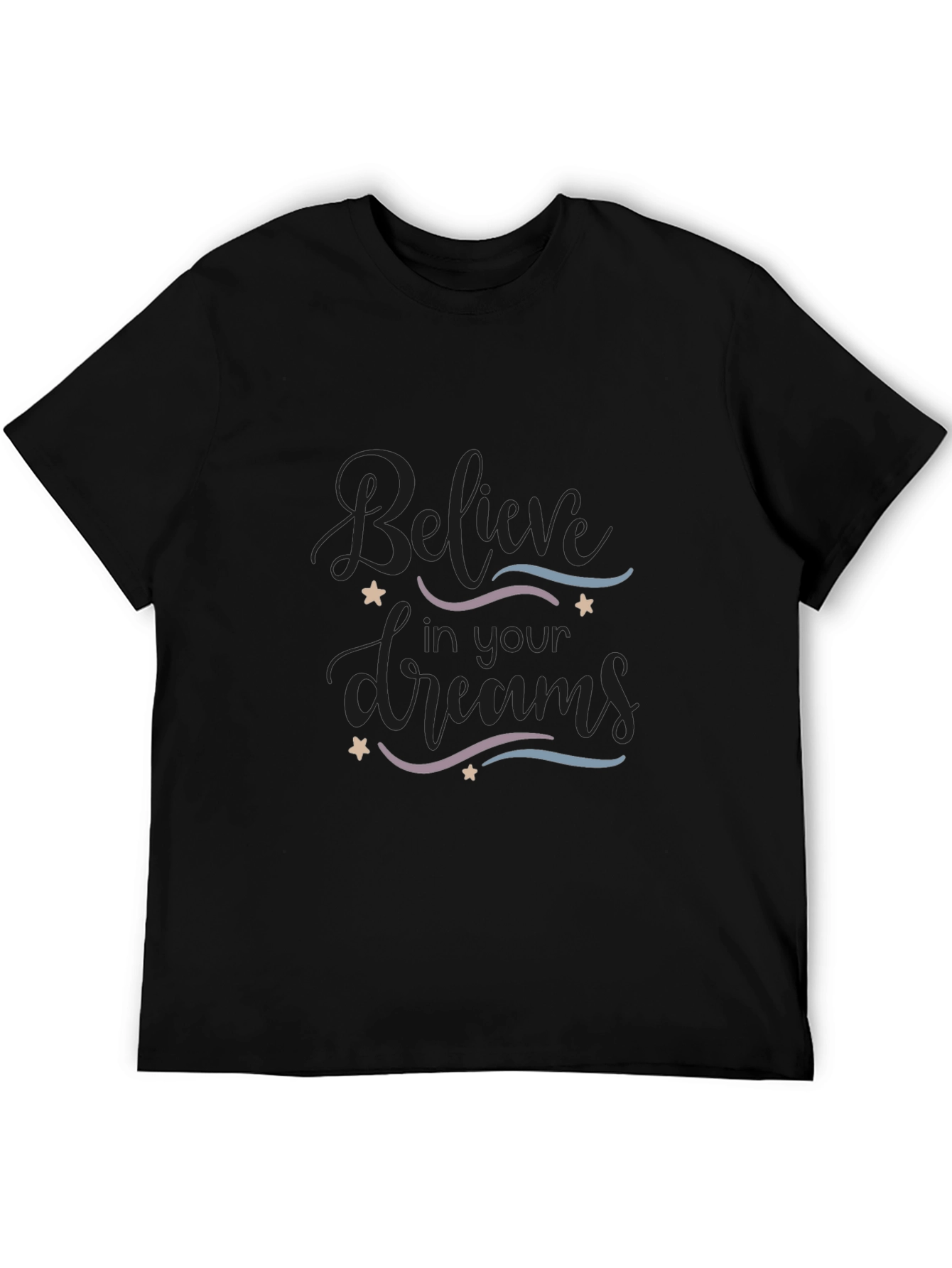 Black Believe In Your Dreams Graphic Tee - Black view 5