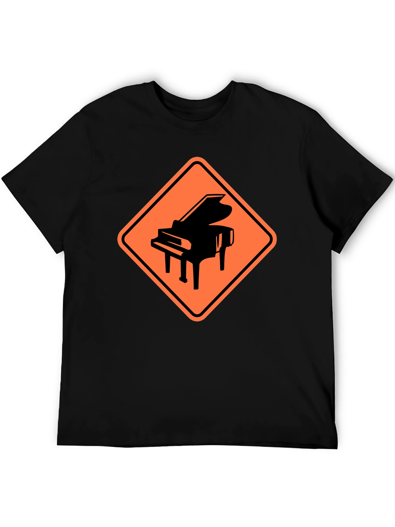 Black Piano Crossing Graphic Tee - Musician's Humor view 5