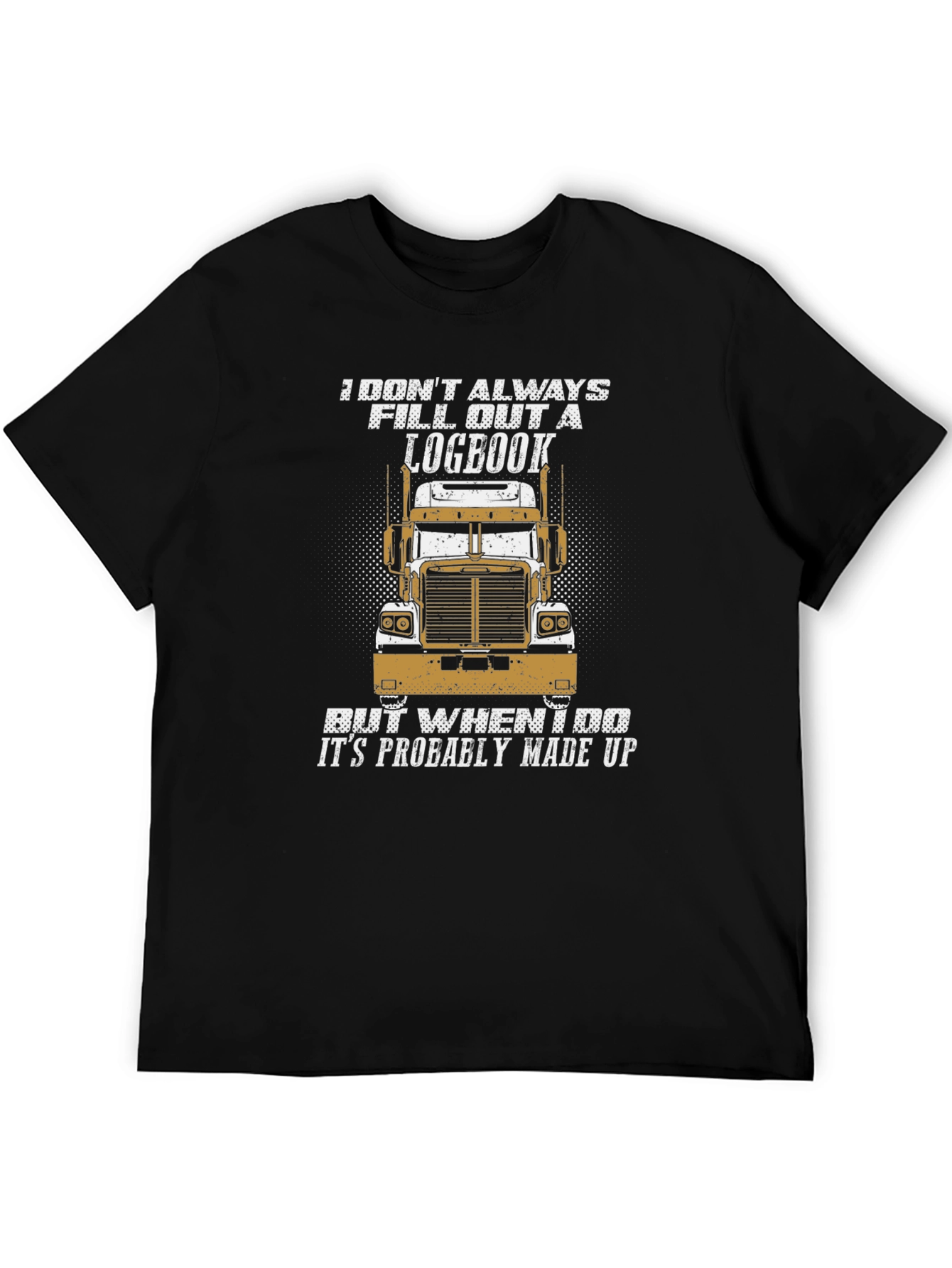Black Funny Trucker T-Shirt - Logbook Humor view 5