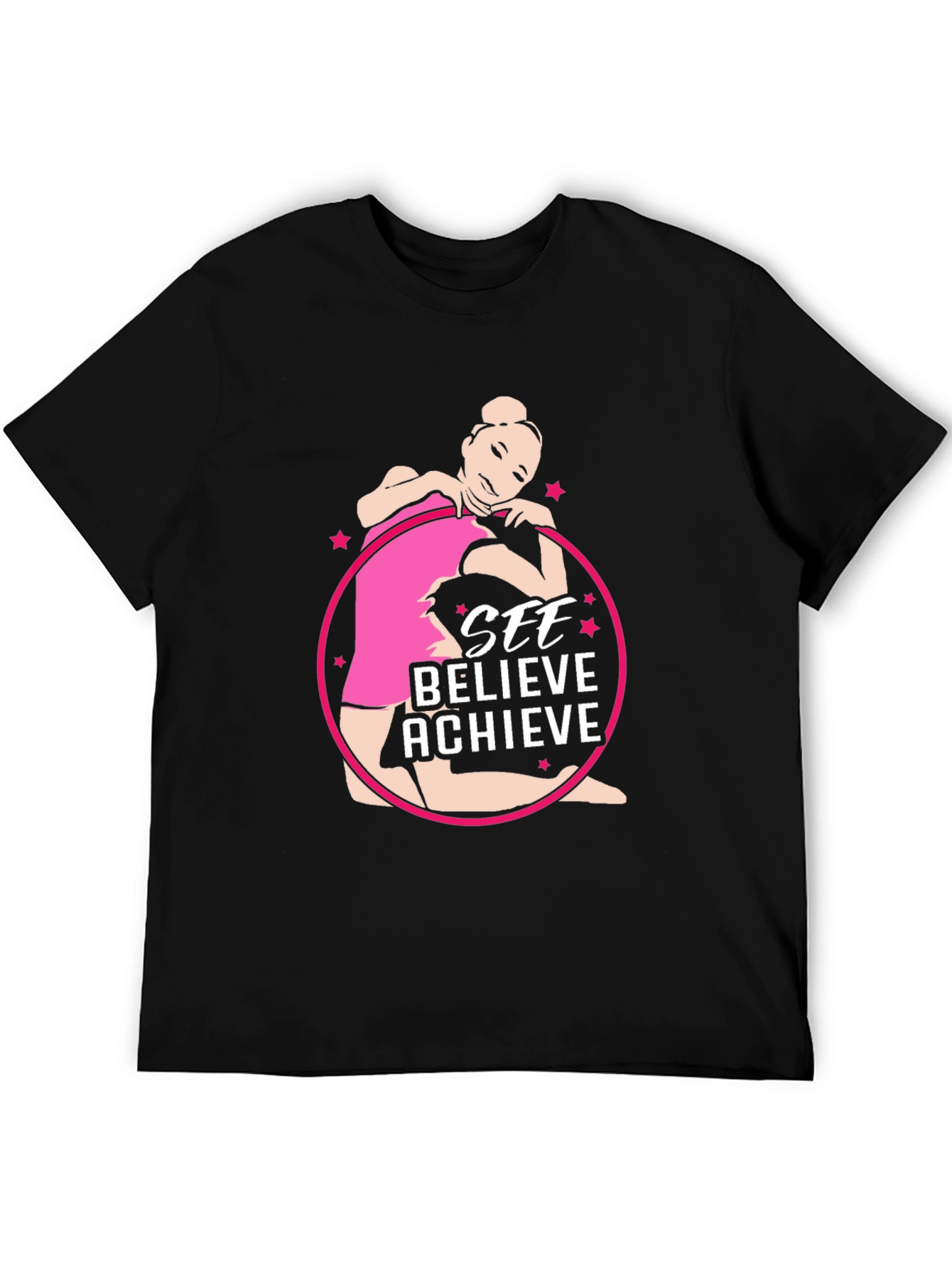 Black See Believe Achieve Gymnast Tee view 5