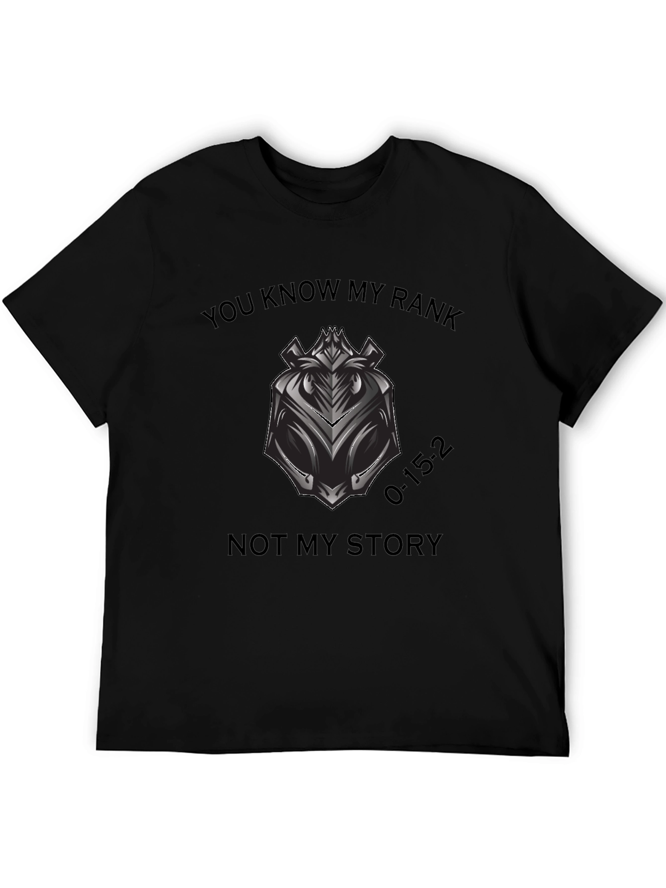 Black You Know My Rank T-Shirt - Motivational Graphic Tee view 5