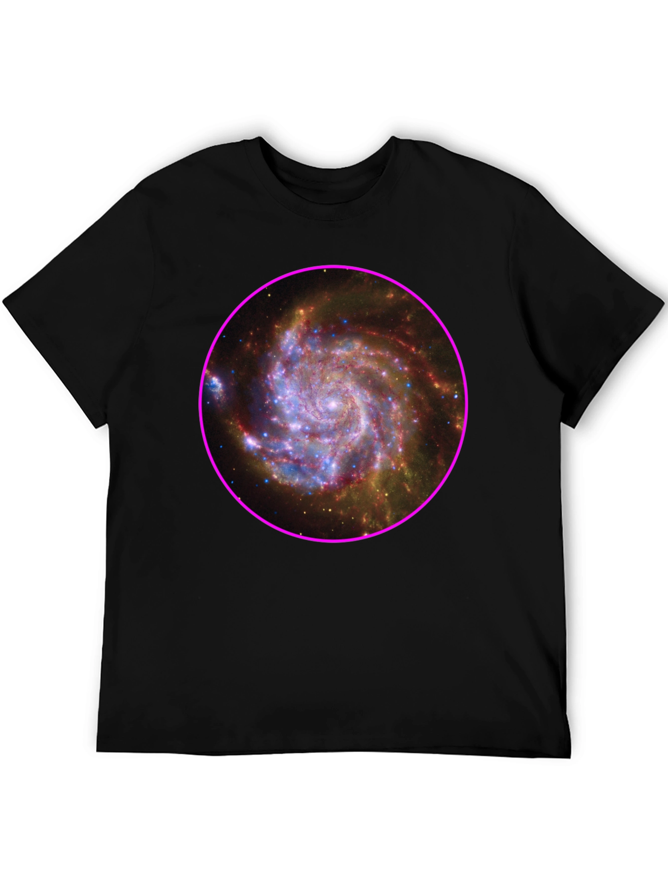 Black Galaxy Print Black T-Shirt view 5