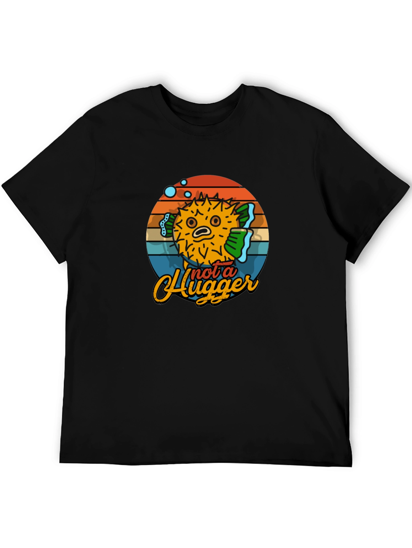 Black Not A Hugger Pufferfish Graphic Tee - Comfort & Style view 5