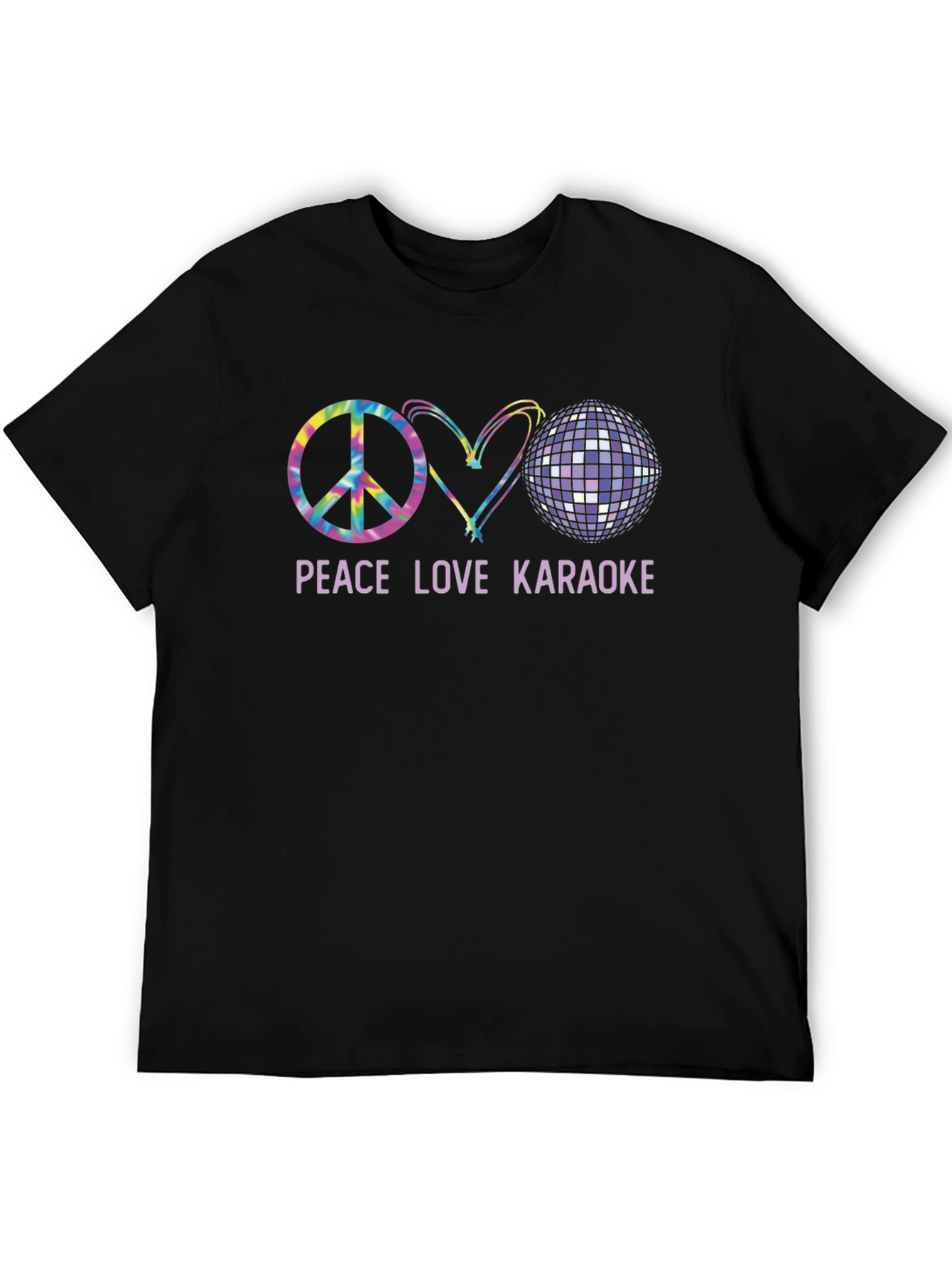 Black Peace Love Karaoke T-Shirt view 5
