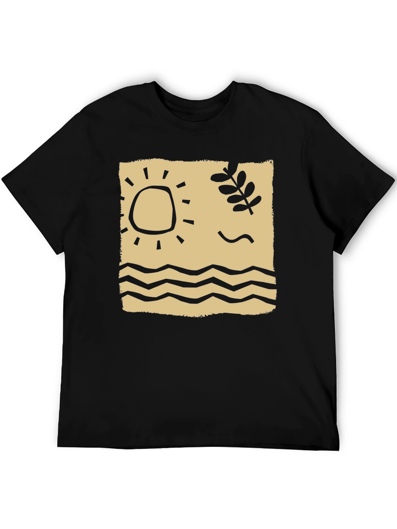 Black Retro Beach Graphic T-Shirt, Black view 5
