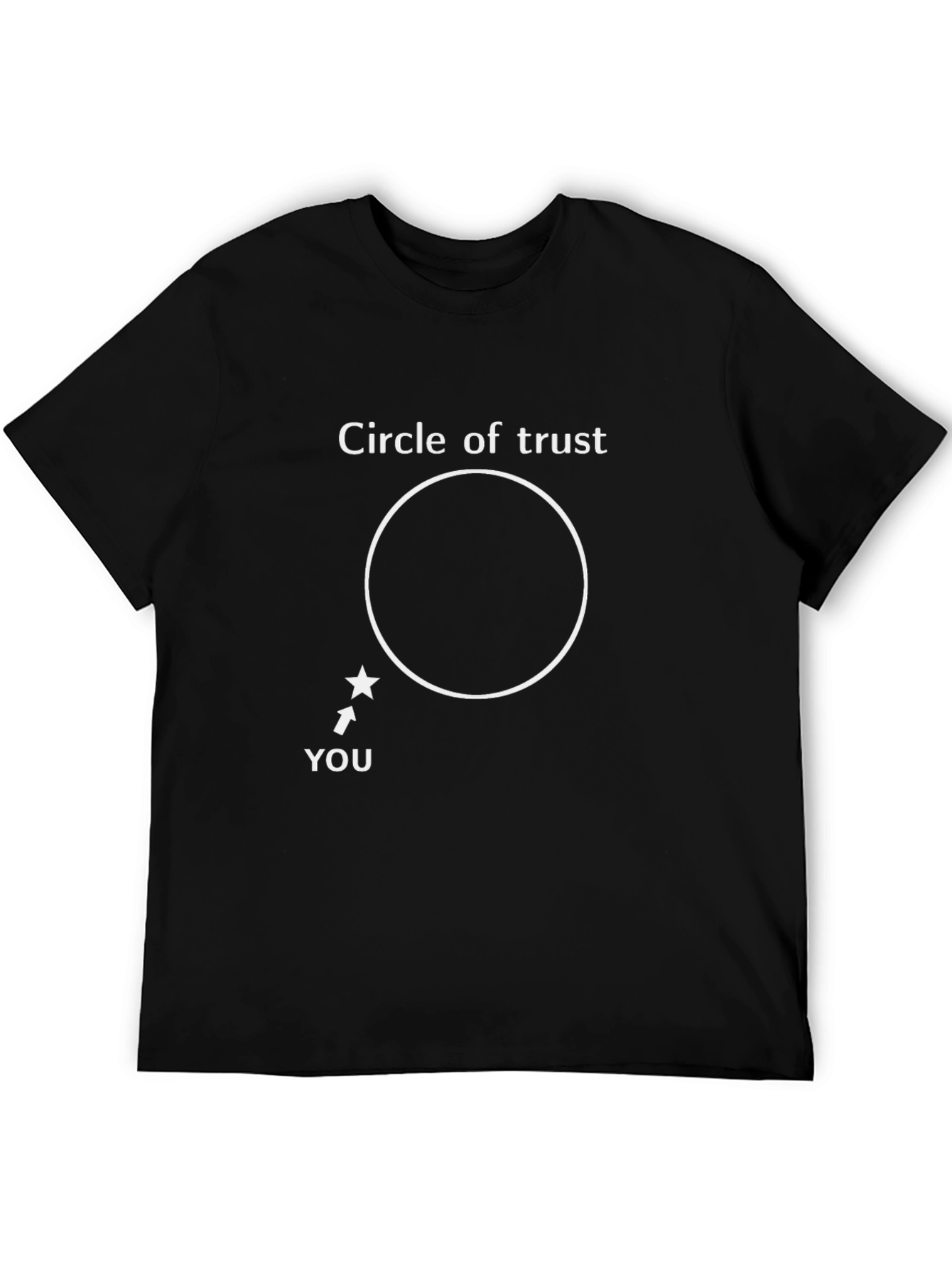 Black Circle of Trust Funny Graphic Tee - Black view 5