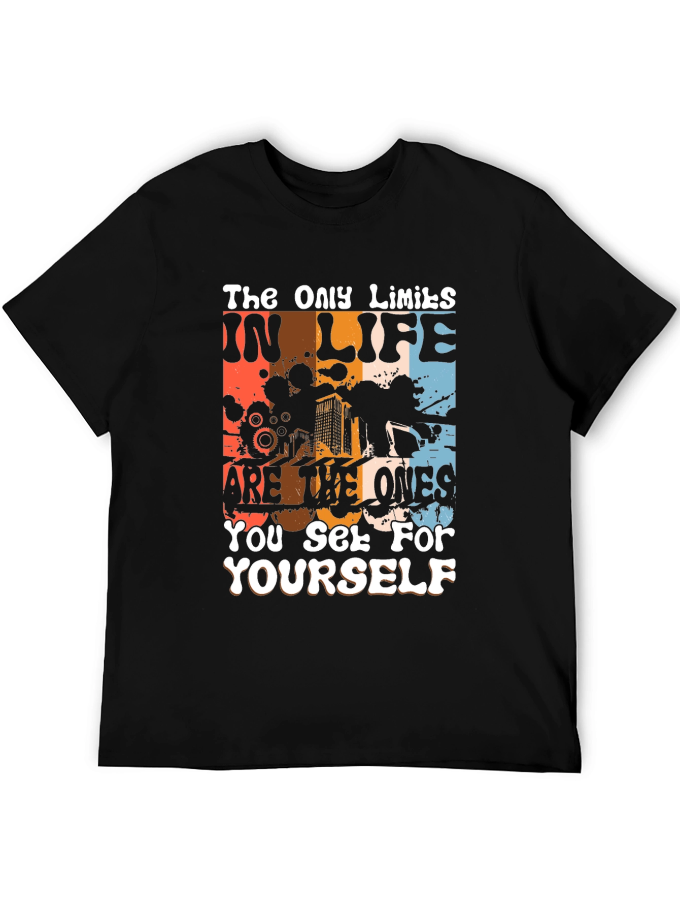 Black Inspirational Graphic Tee: The Only Limits T-Shirt view 5