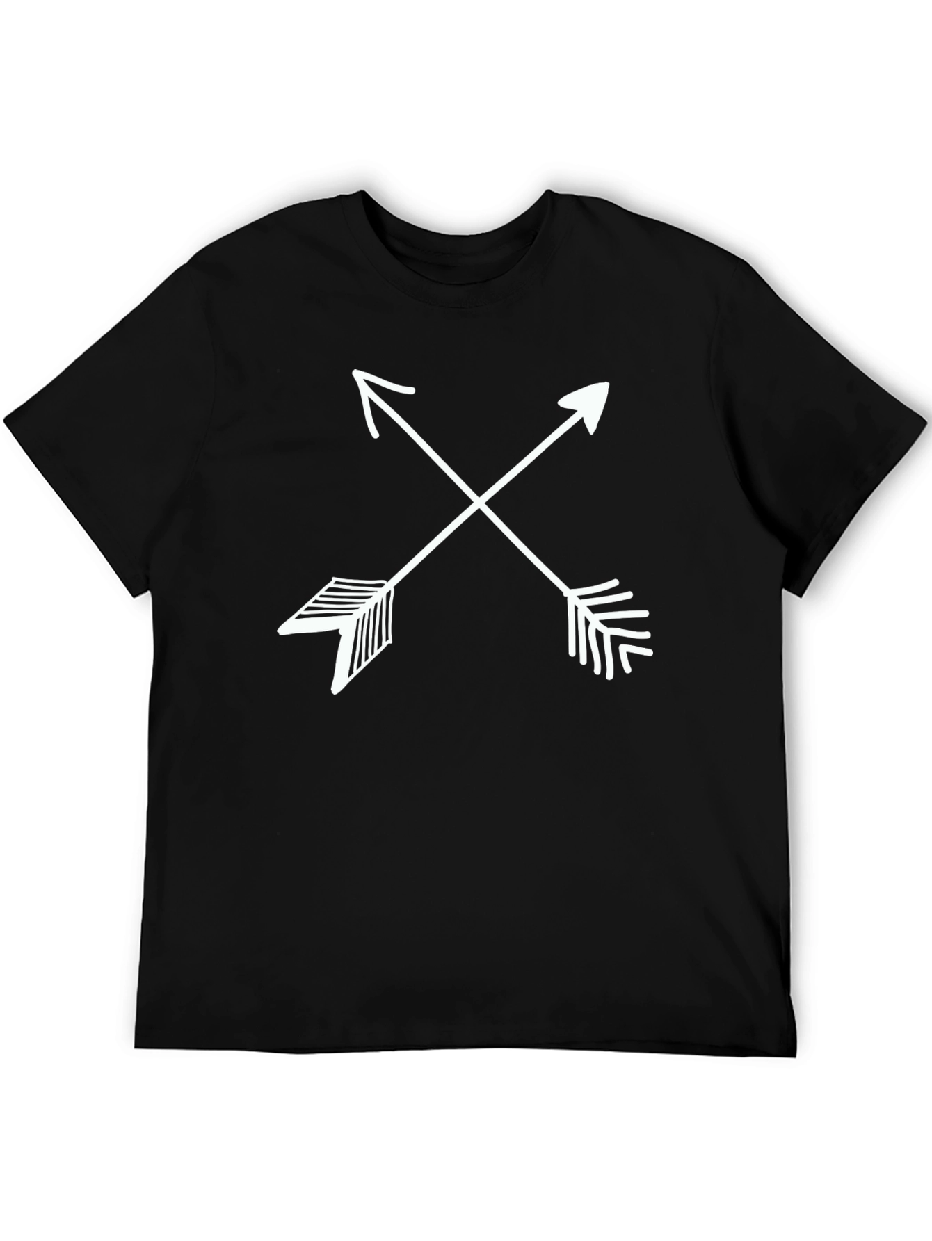 Black Crossed Arrows Graphic Tee - Casual Black T-Shirt view 5