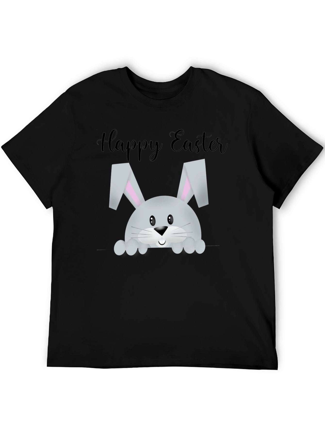 Black Happy Easter Bunny T-Shirt view 5