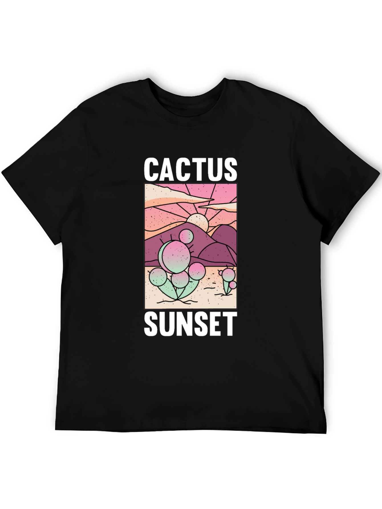 Black Cactus Sunset Graphic Tee - Stylish Comfort view 5