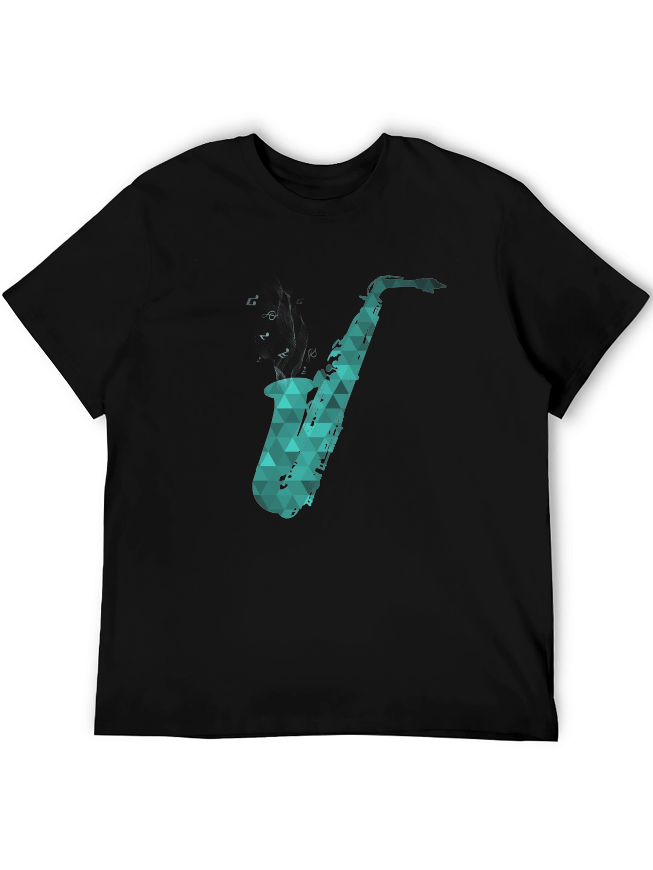 Black Saxophone Graphic Tee - Cool Music Lover Shirt view 5