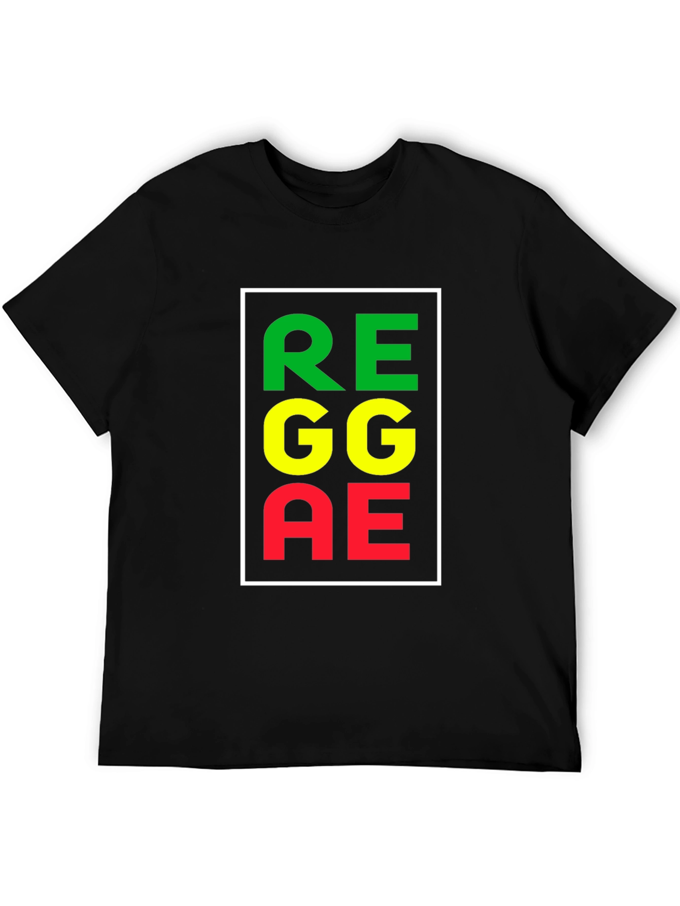 Black Reggae Rasta Color Block T-Shirt view 5