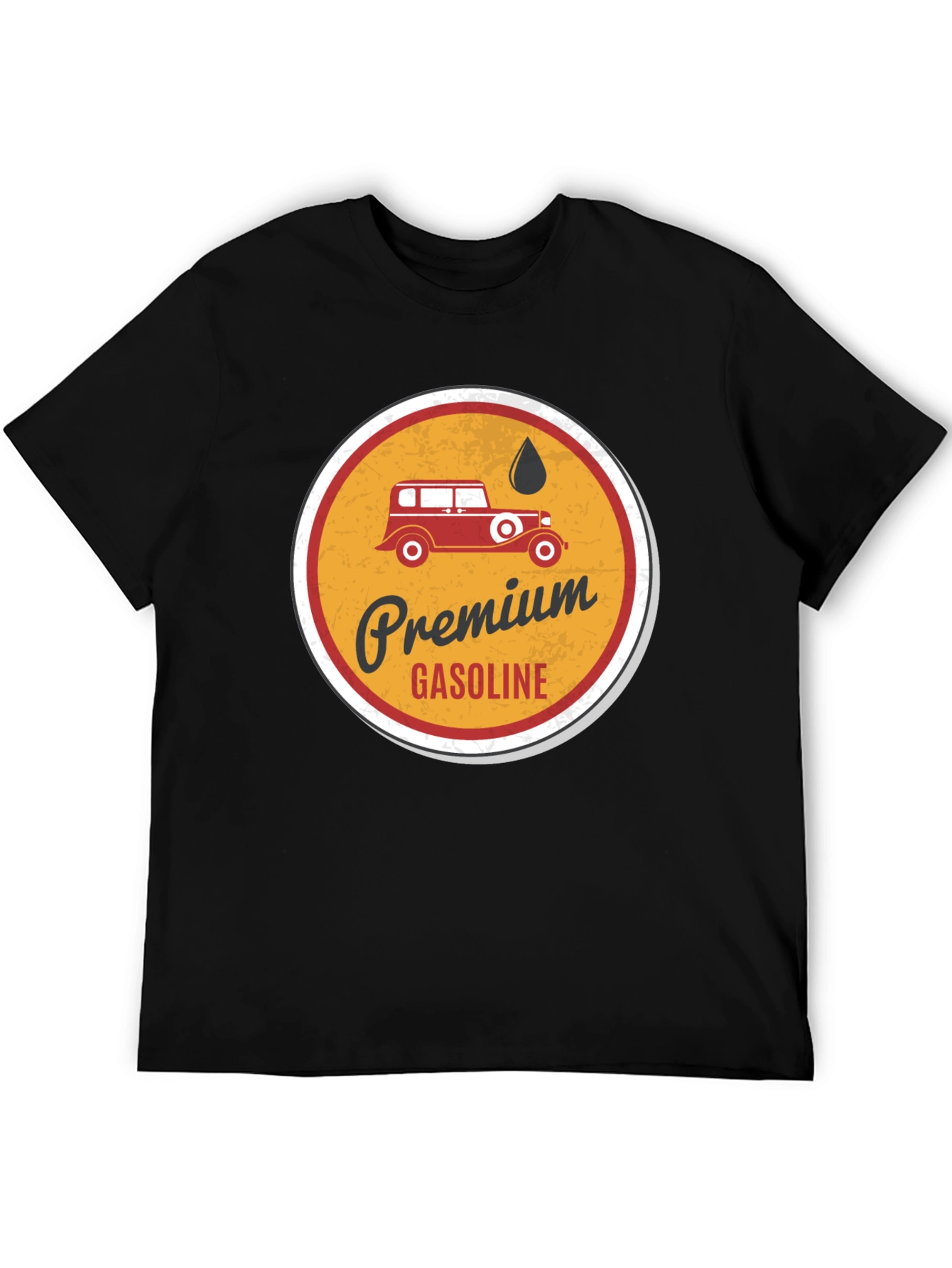 Black Premium Gasoline Vintage Car T-Shirt view 5