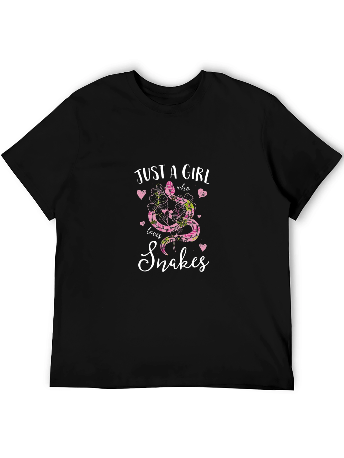 Black Just a Girl Who Loves Snakes T-Shirt view 5