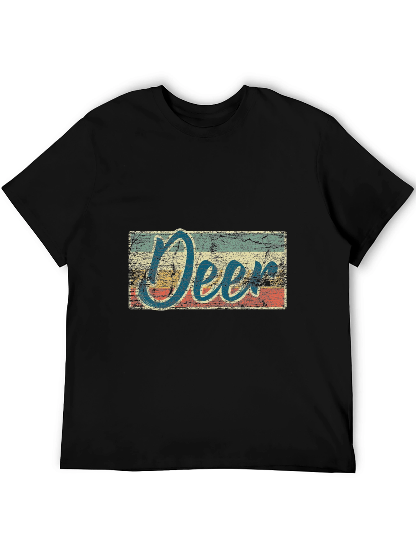 Black Vintage Deer Graphic T-Shirt view 5