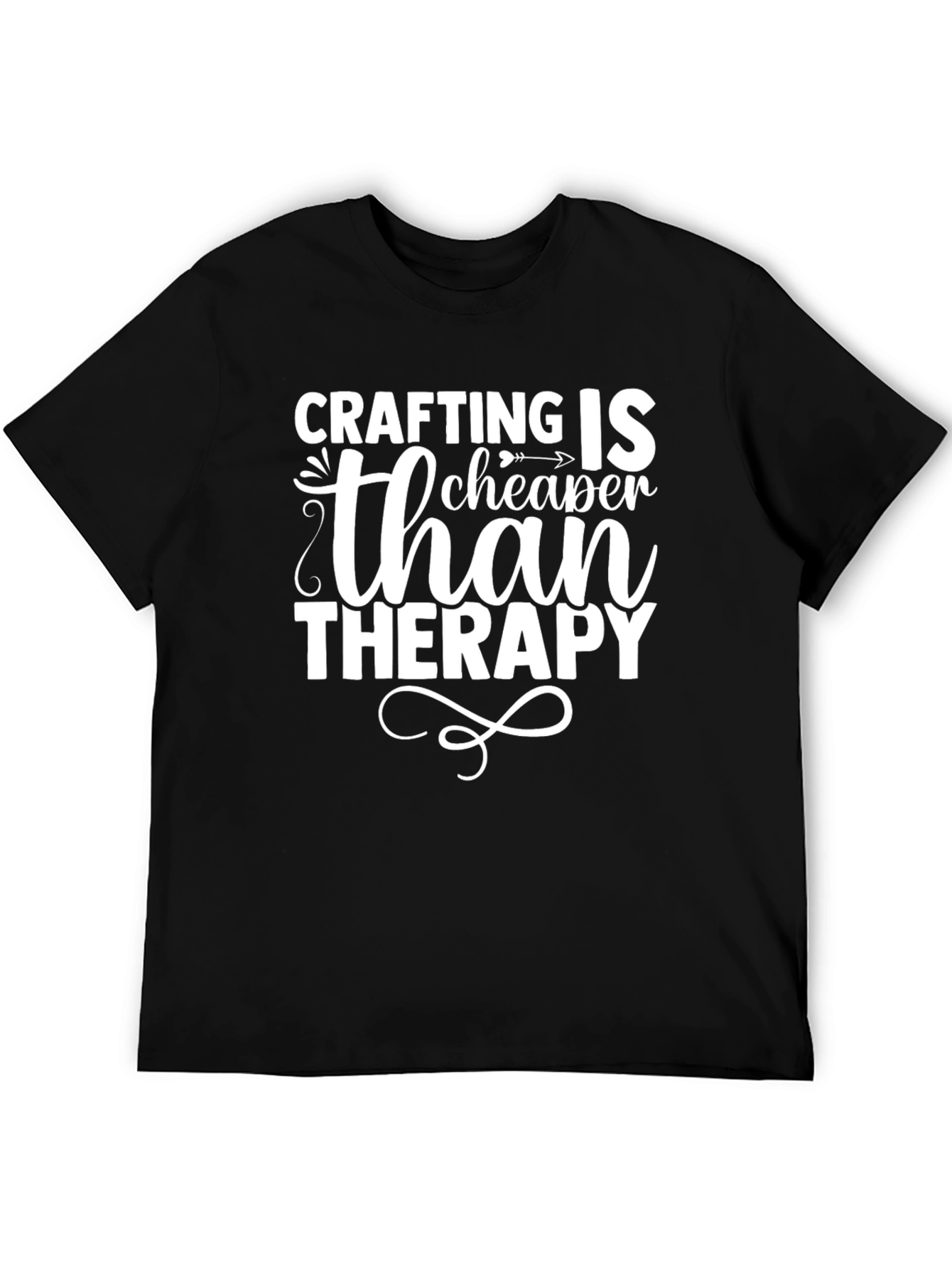 Black Crafting Is Cheaper Than Therapy T-Shirt view 5