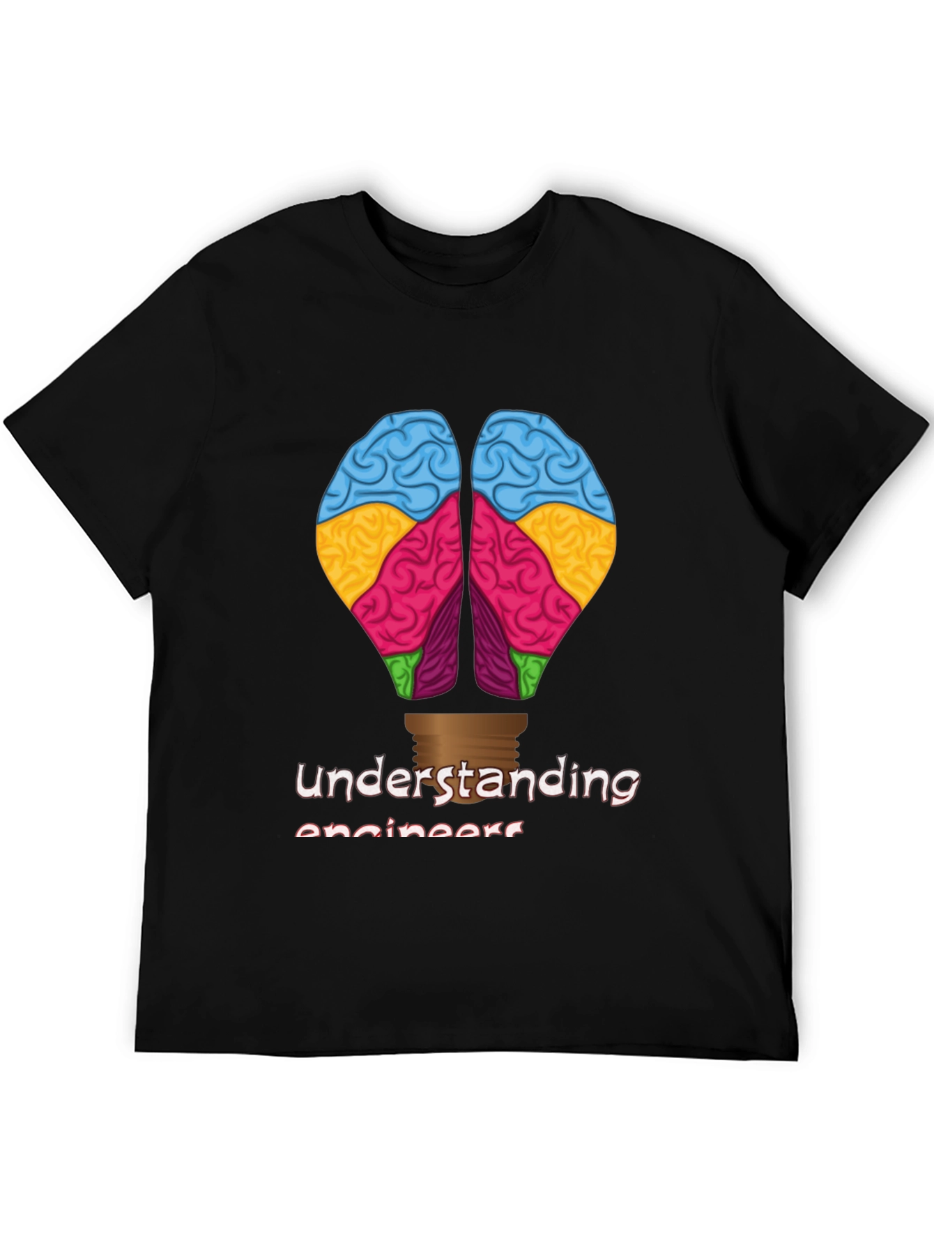 Black Understanding Engineers Brain T-Shirt view 5