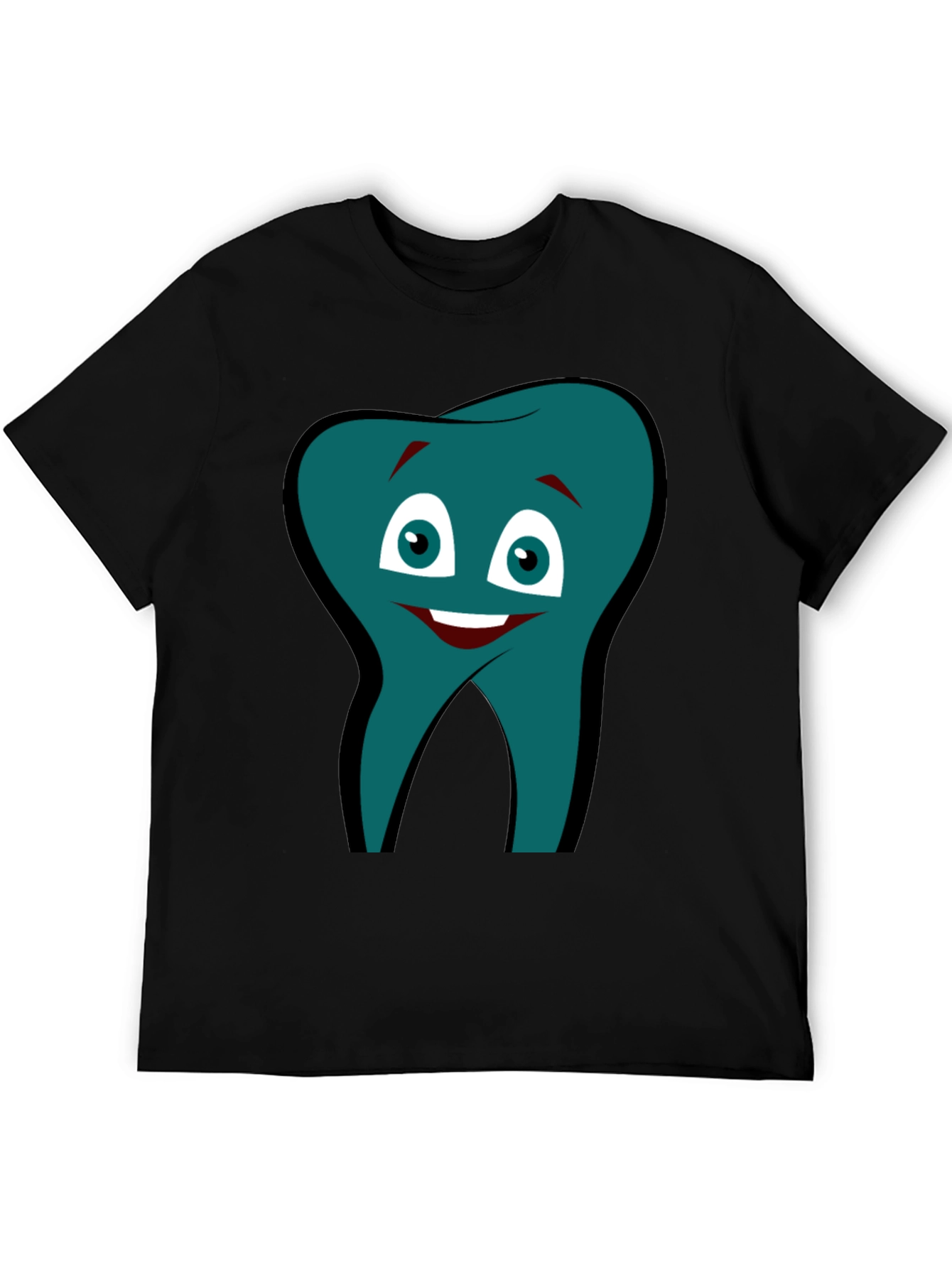 Black Funny Tooth Graphic Tee - Black Cotton Comfort view 5