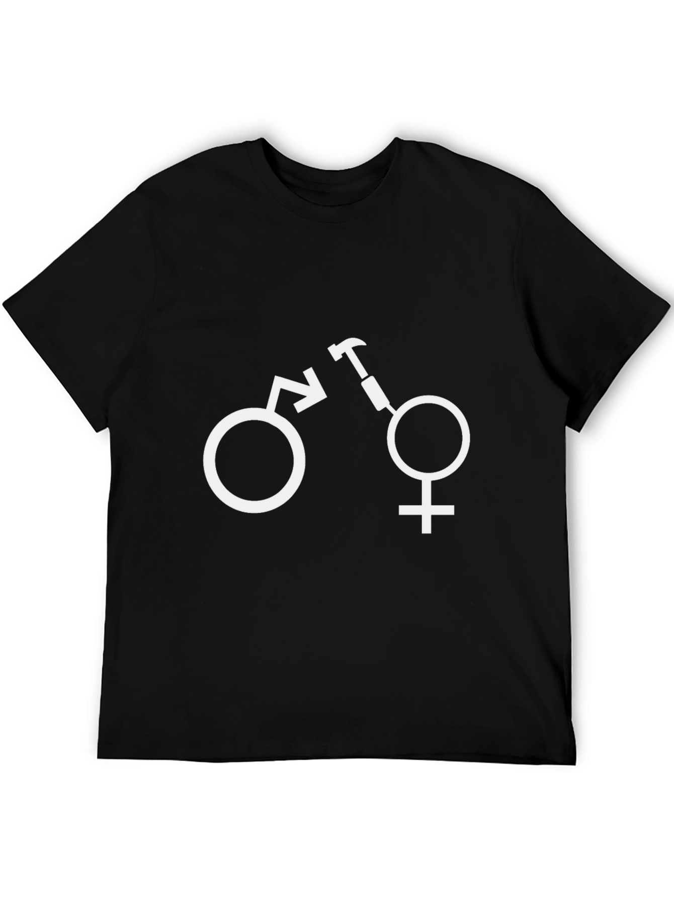 Black Funny Gender Symbol Humor T-Shirt view 5