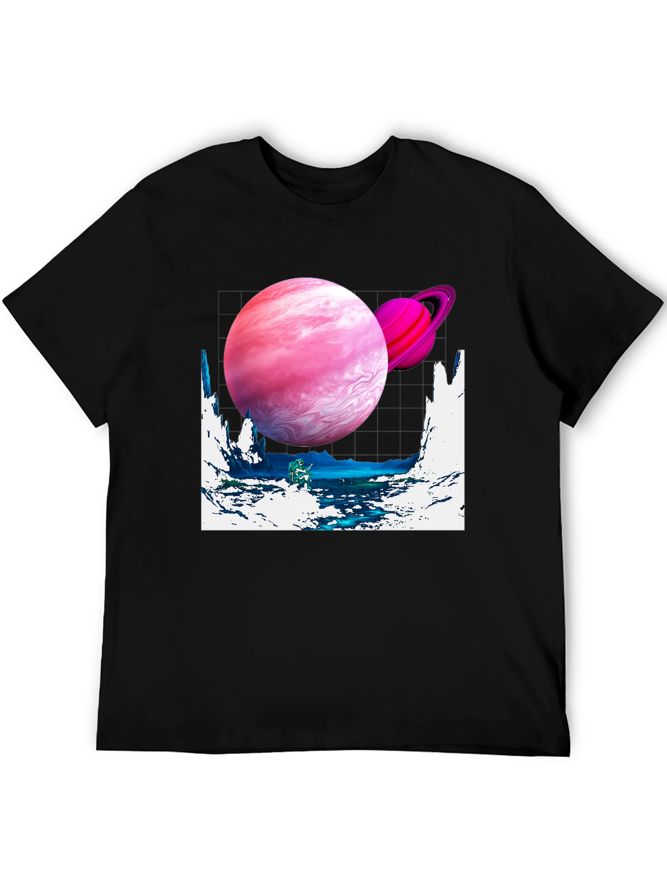 Black Galaxy Graphic Tee - Black Cotton Shirt view 5
