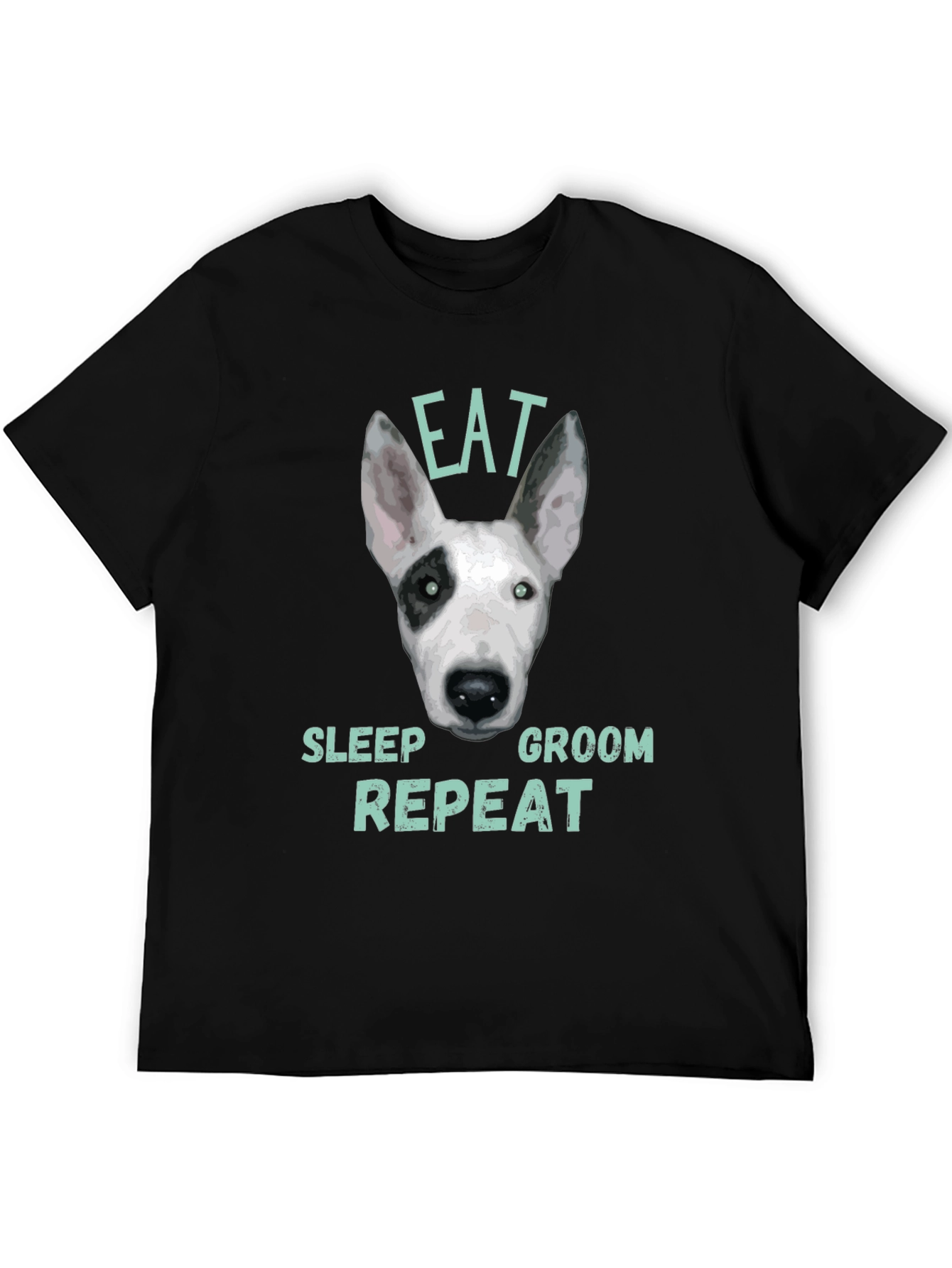 Black Eat Sleep Groom Repeat Dog T-Shirt view 5