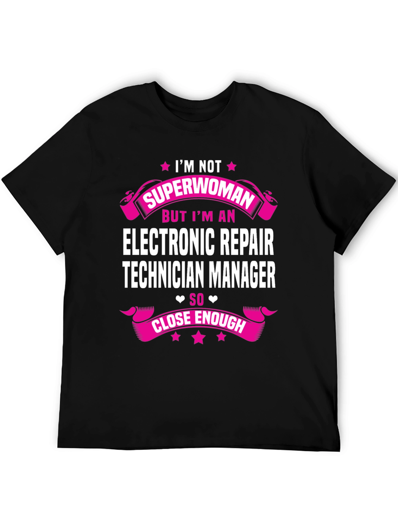 Black Electronic Repair Technician Manager Graphic Tee view 5
