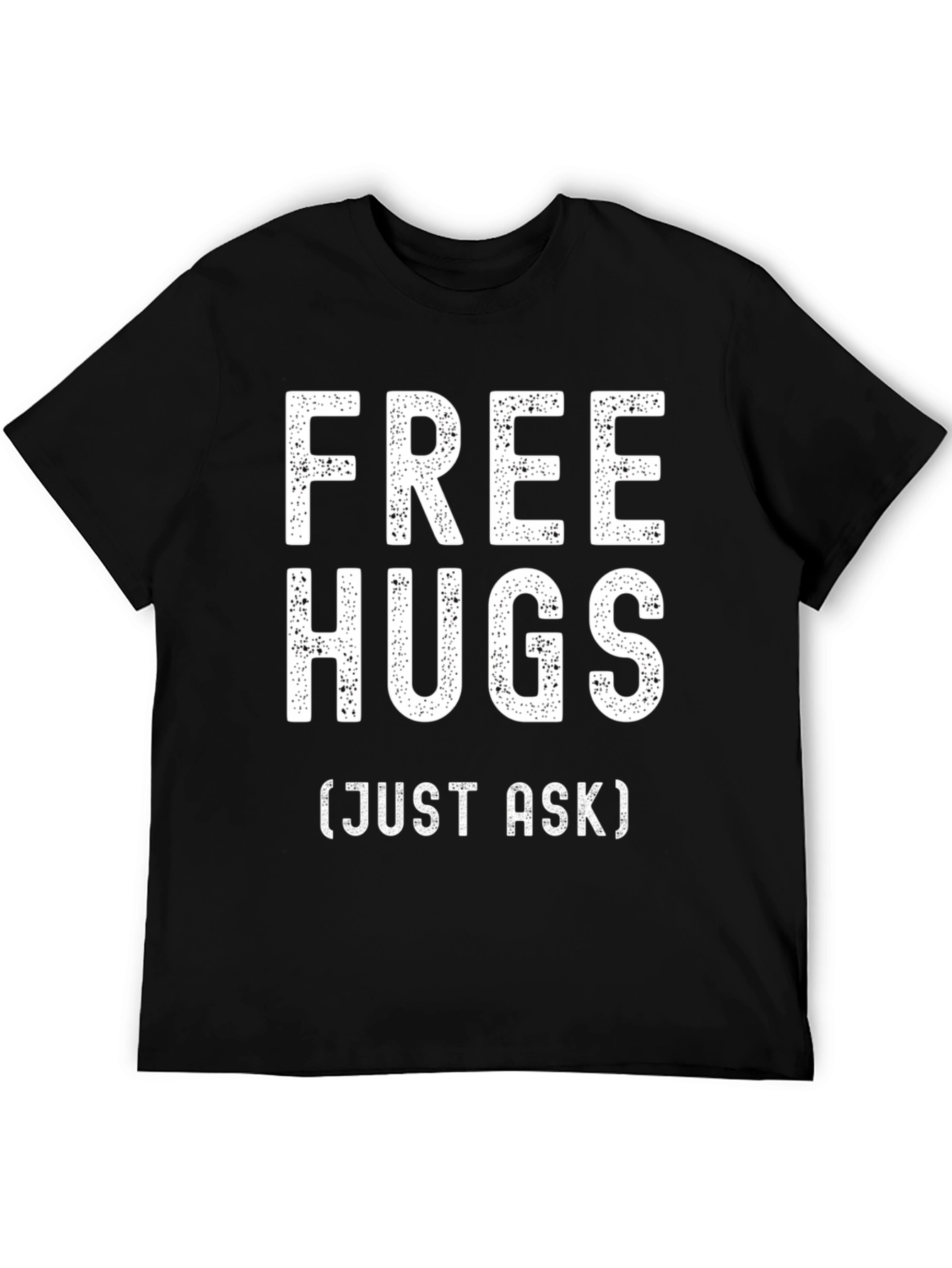 Black Free Hugs Graphic T-Shirt - Just Ask! view 5