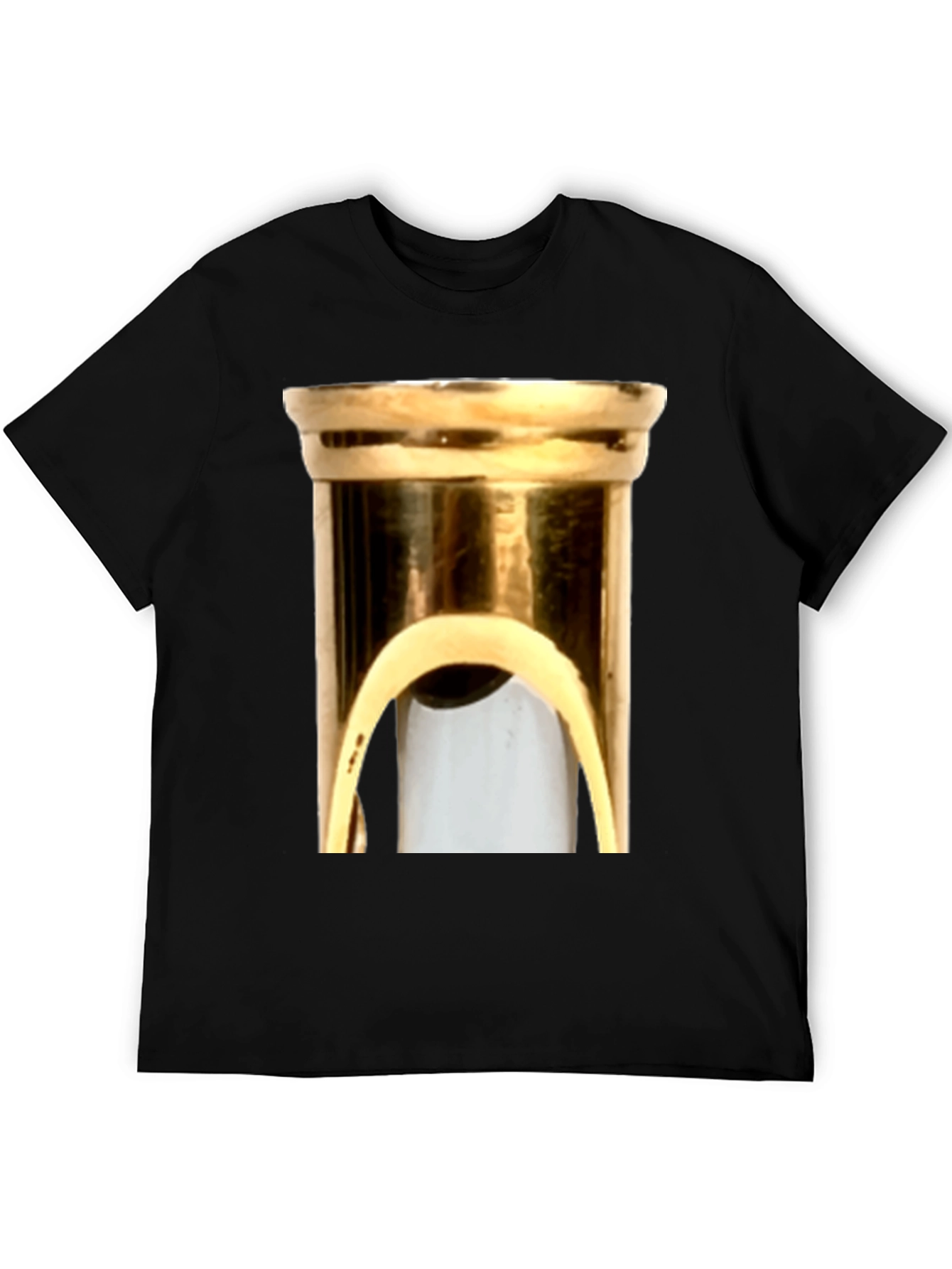 Black Abstract Brass Instrument Graphic Tee - Soft Cotton Blend view 5