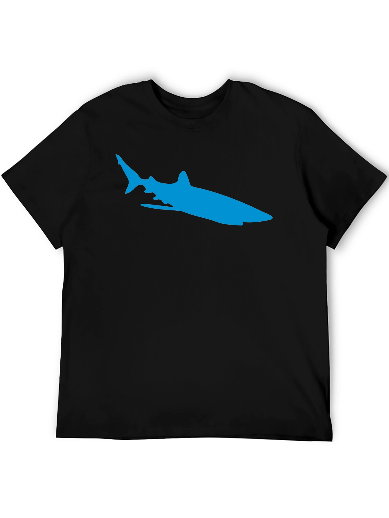 Black Cool Blue Shark Graphic T-Shirt view 5
