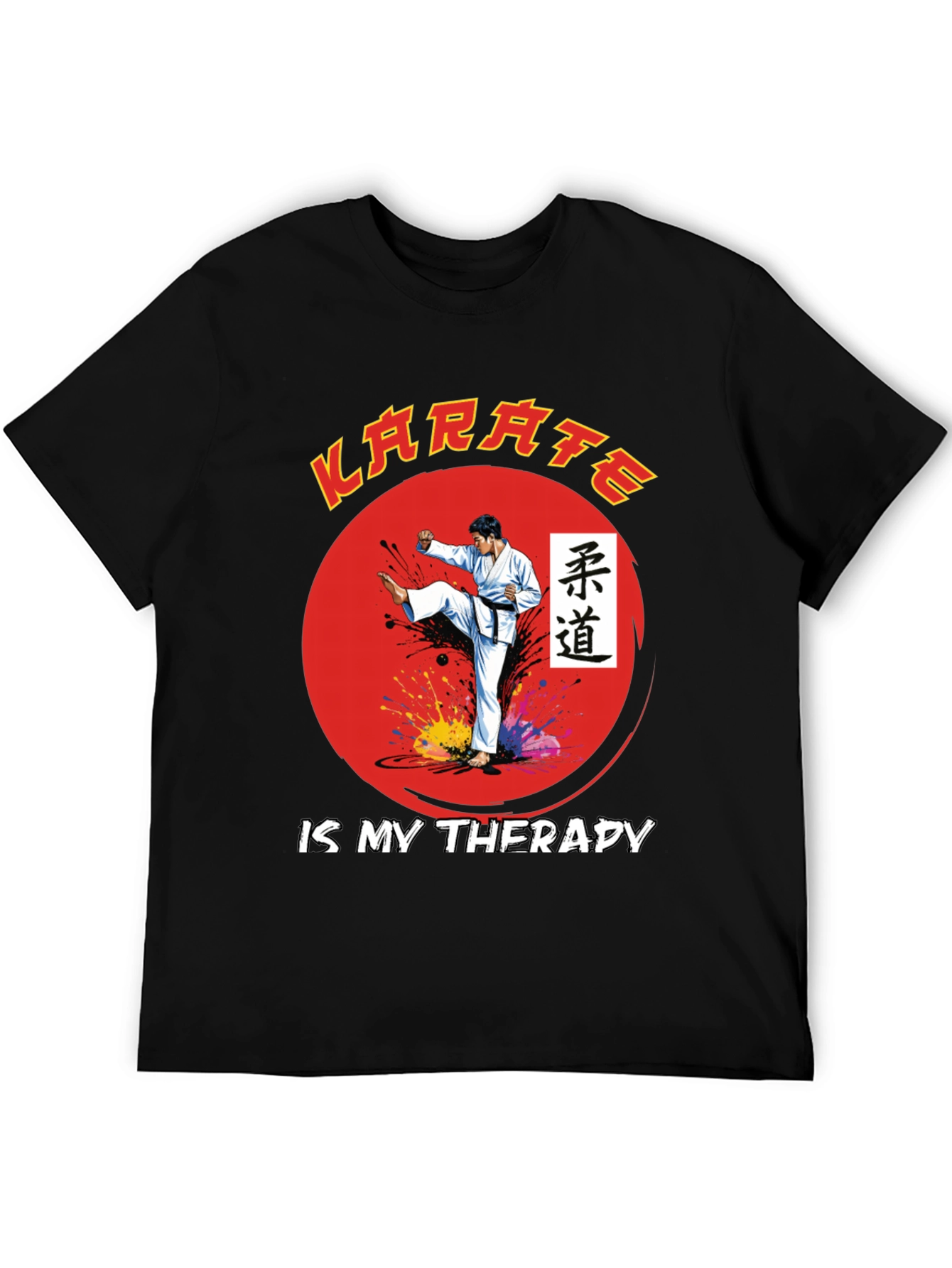Black Karate is My Therapy Black T-Shirt view 5