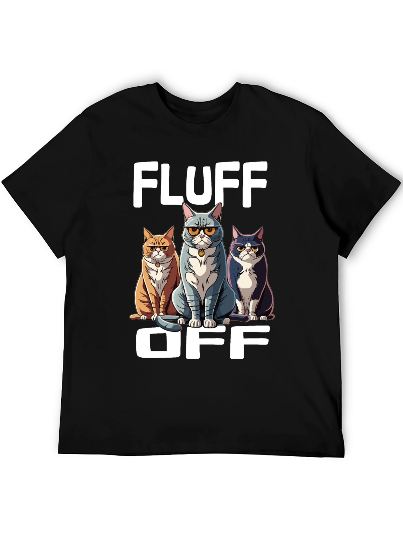 Black Fluff Off Cat Graphic T-Shirt view 5