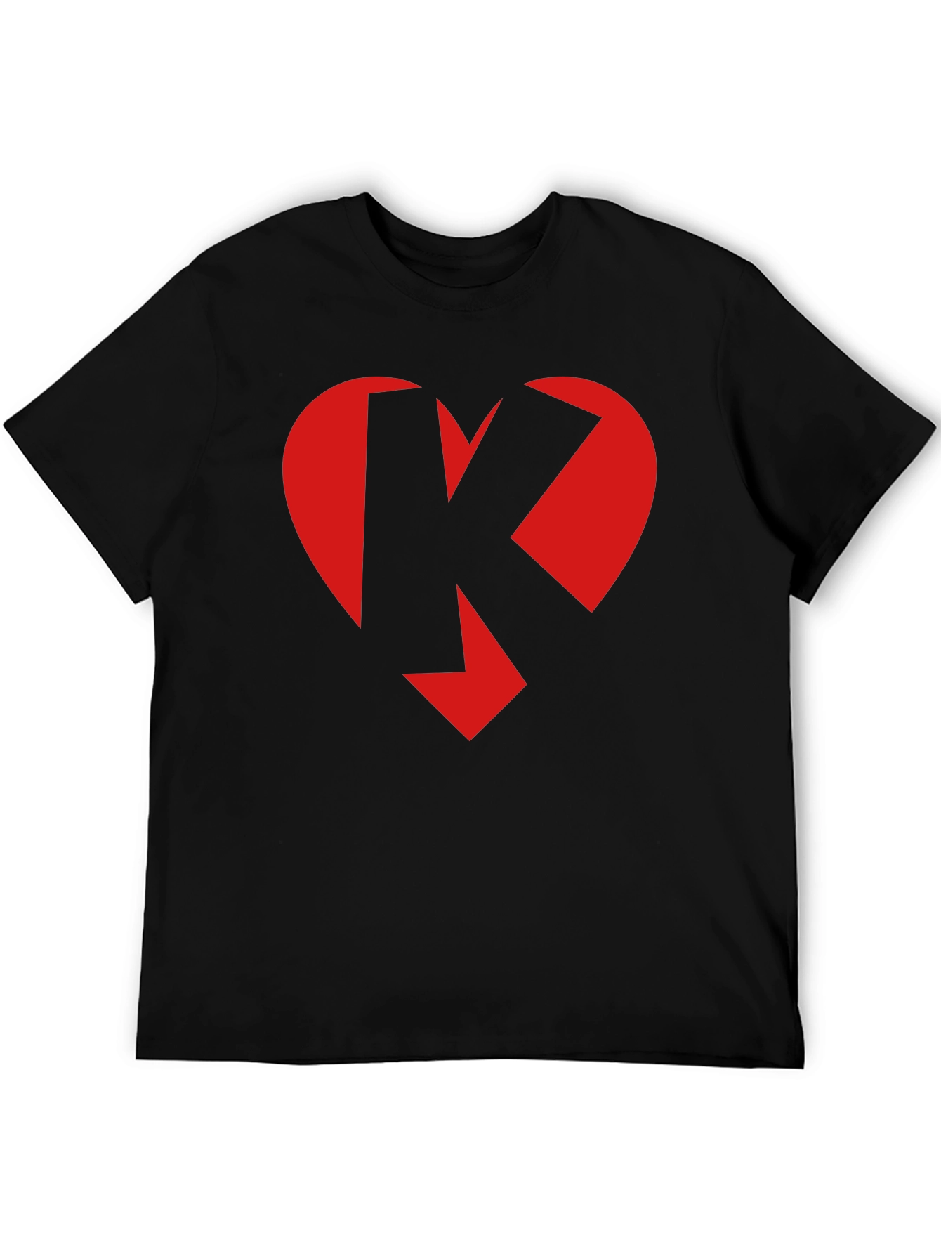 Black Heart K Graphic Tee - Black Crew Neck view 5