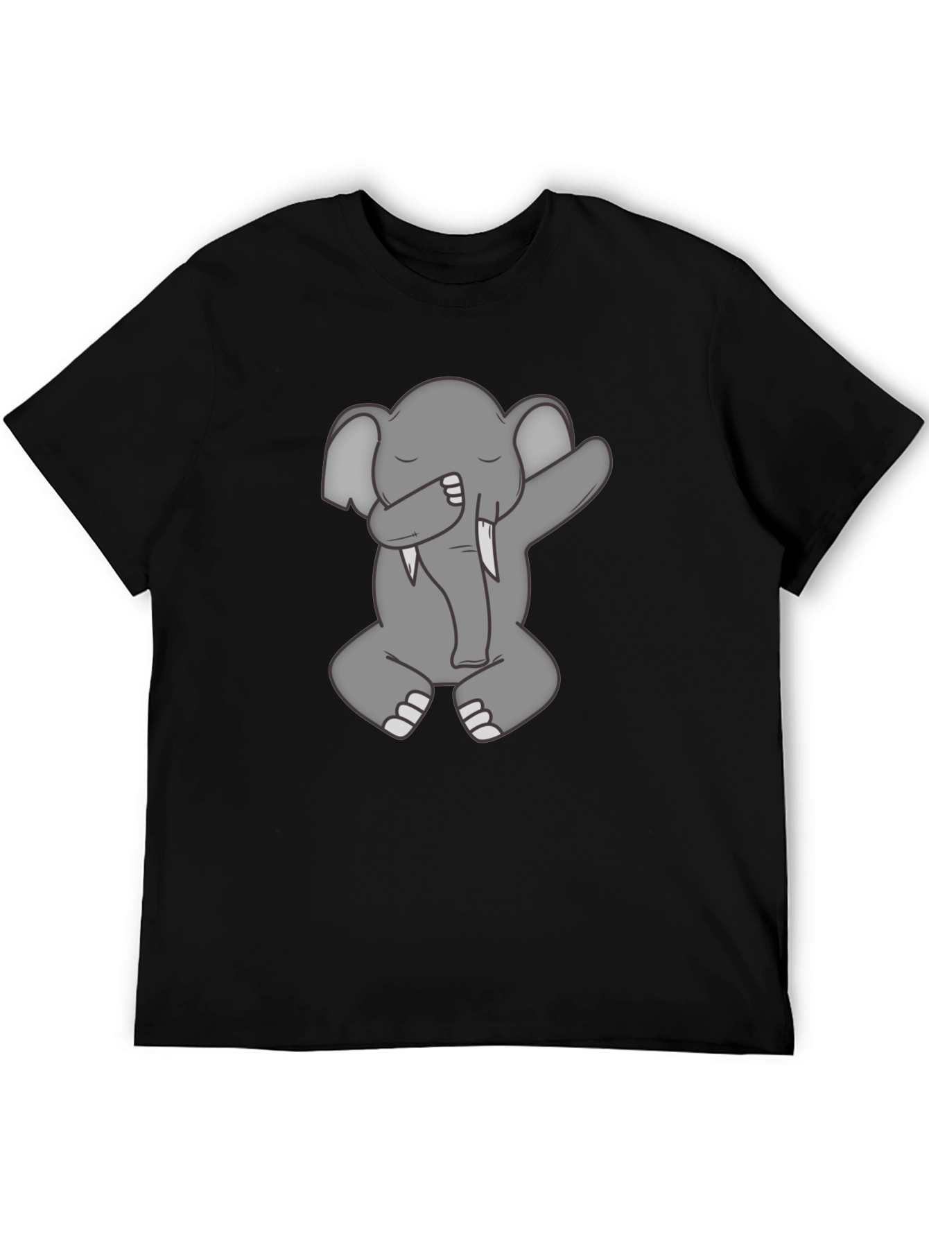 Black Elephant Dab Graphic Tee - Stylish Black T-Shirt view 5