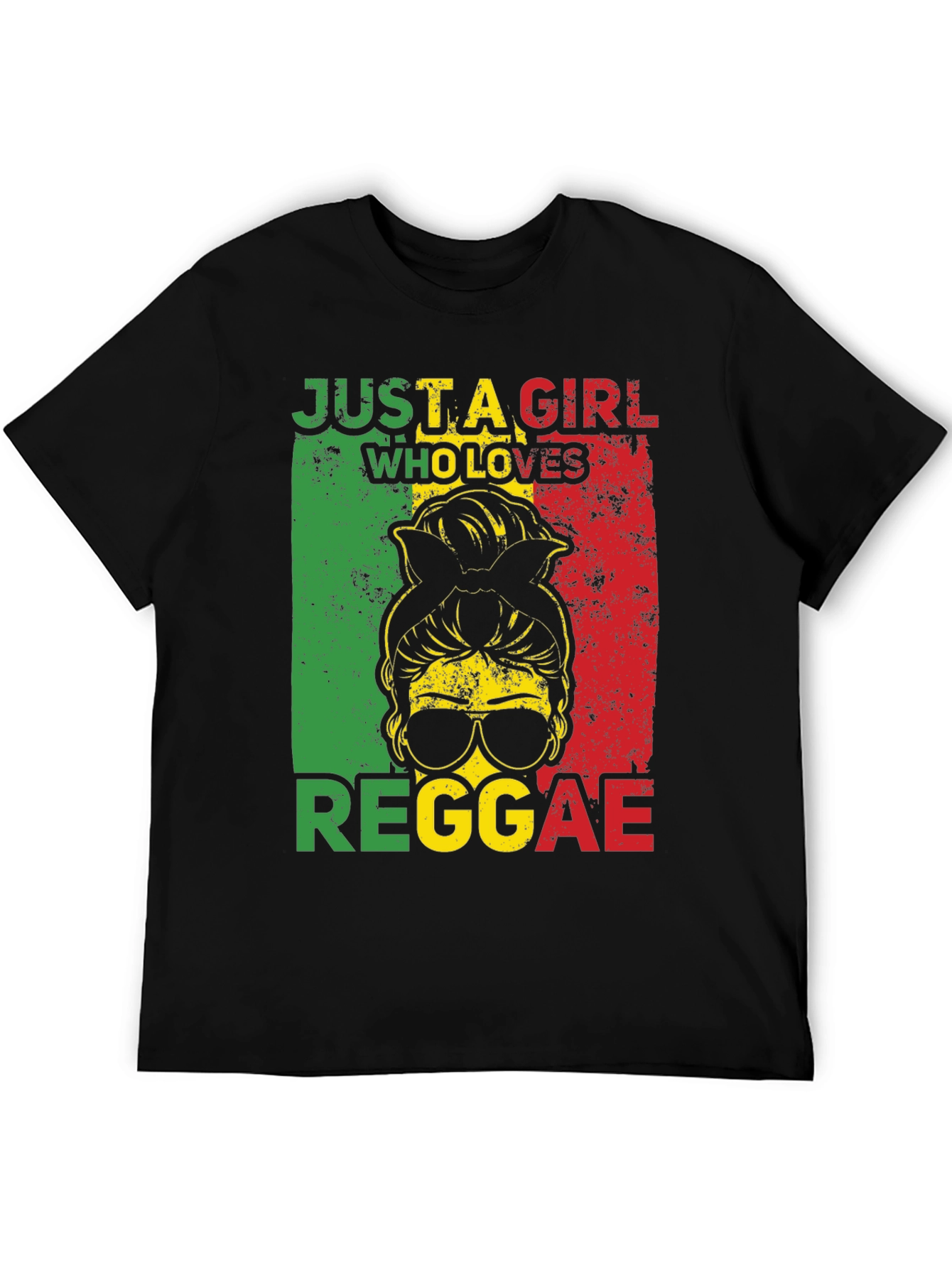 Black Reggae Girl Graphic Tee - Rastafarian Style view 5