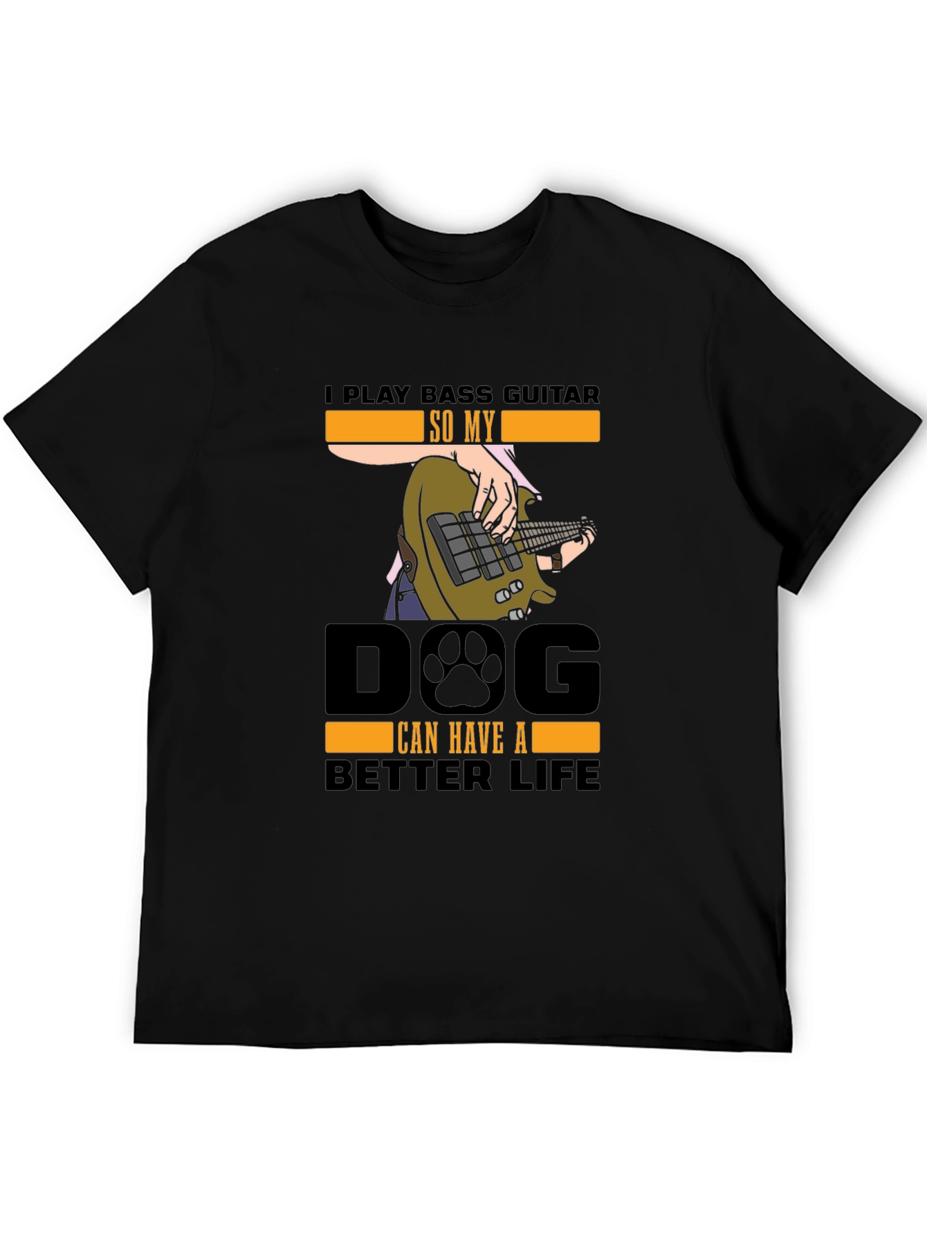Black Bass Guitar Dog Lover T-Shirt view 5