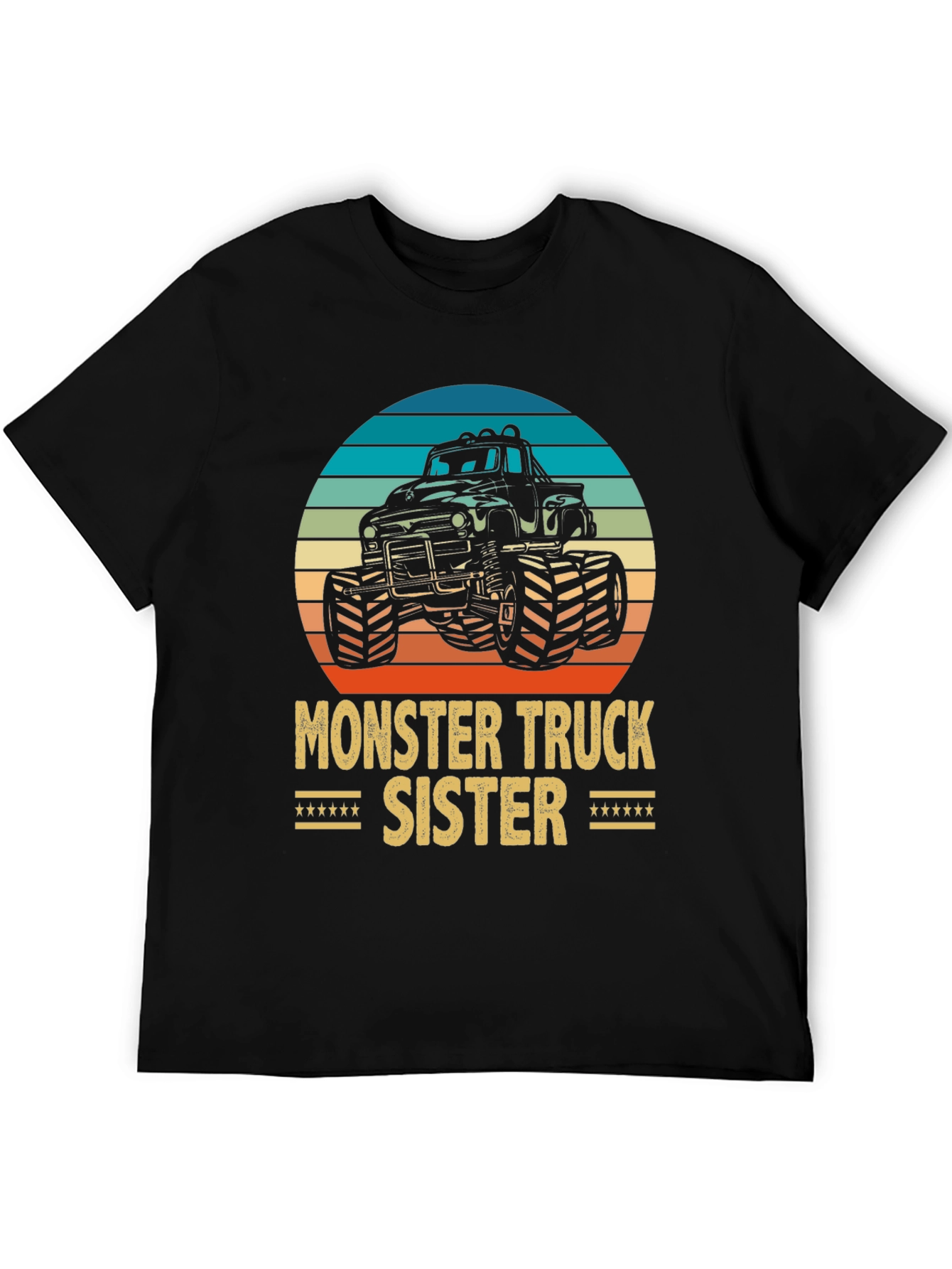 Black Monster Truck Sister Graphic Tee - Black Cotton Blend view 5