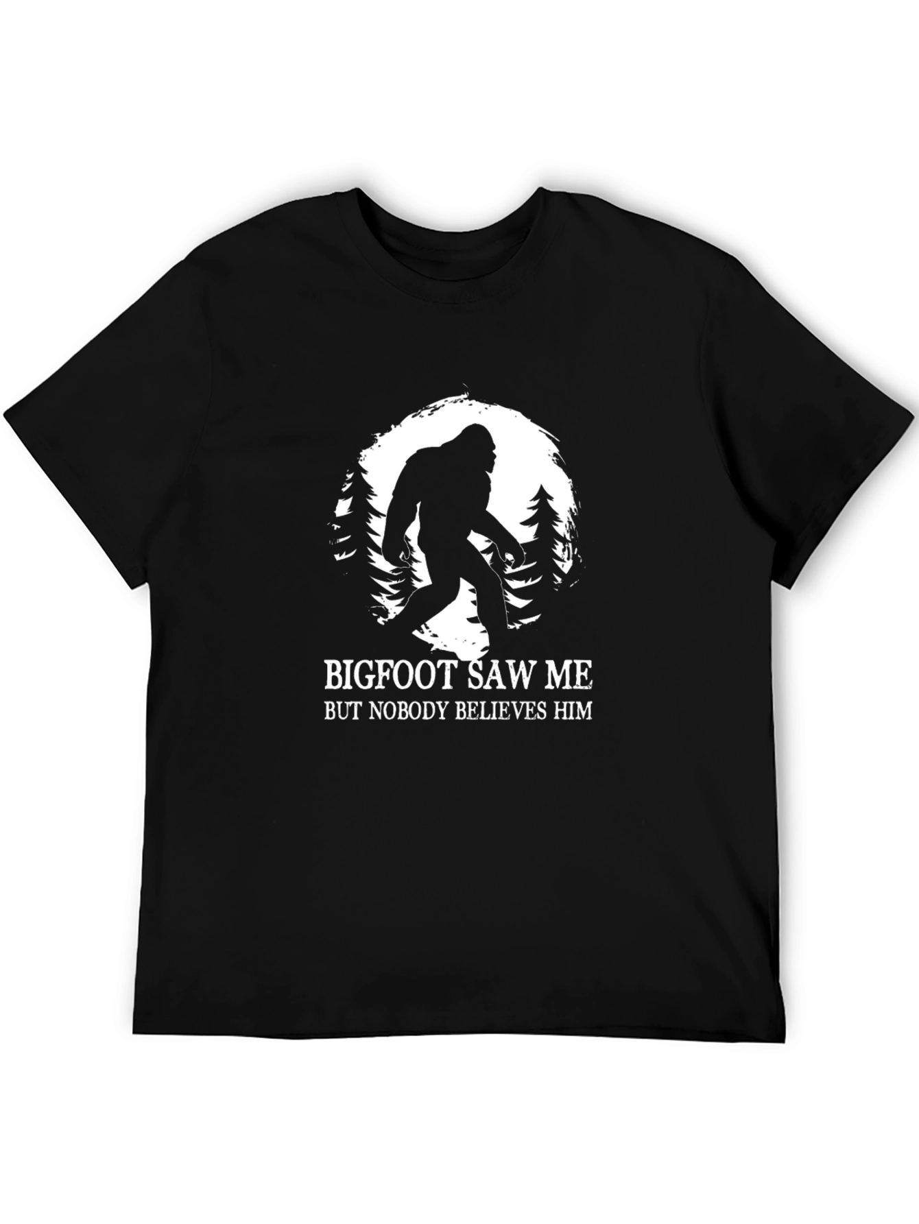Black Bigfoot Saw Me Funny T-Shirt view 5