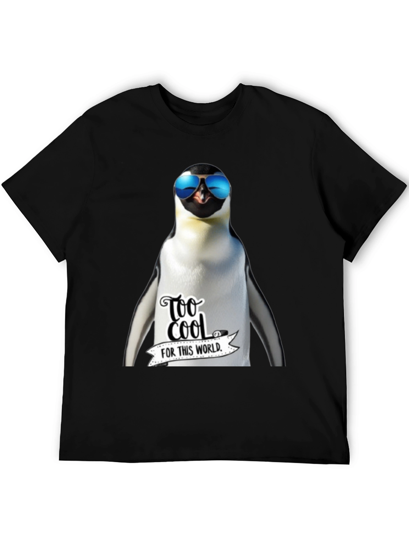 Black Cool Penguin Graphic Tee - Too Cool For This World view 5